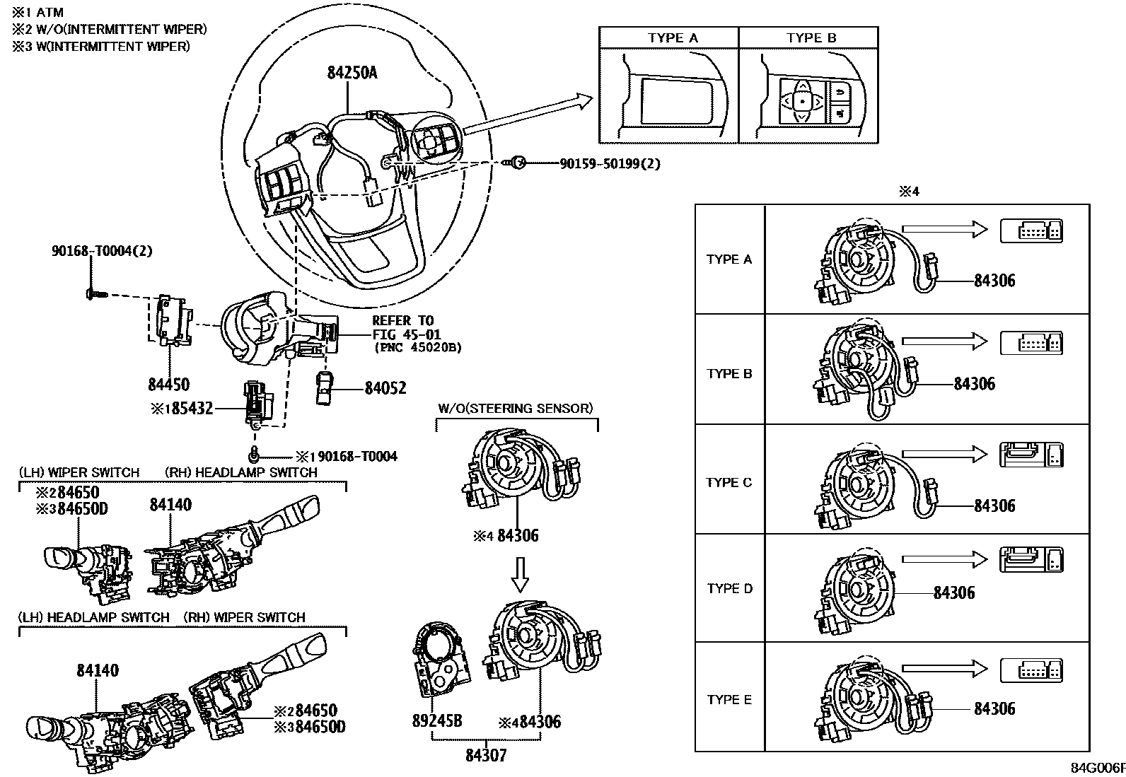 Toyota HILUX 开关和继电器和ECU EPC diagram — 84G006F