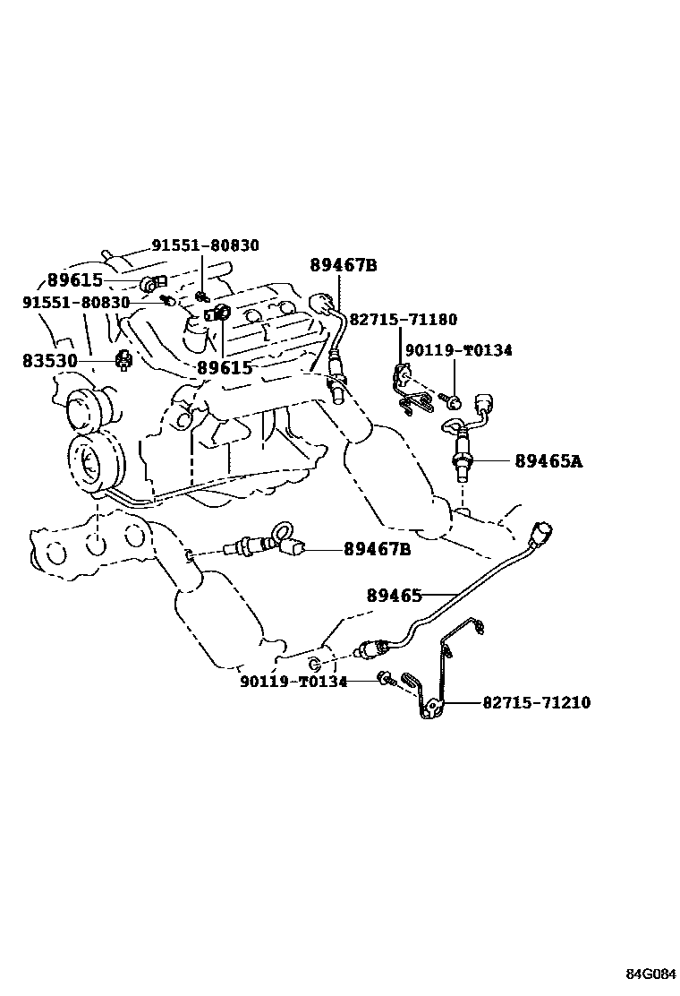 Toyota HILUX 开关和继电器和ECU EPC diagram — 84G084