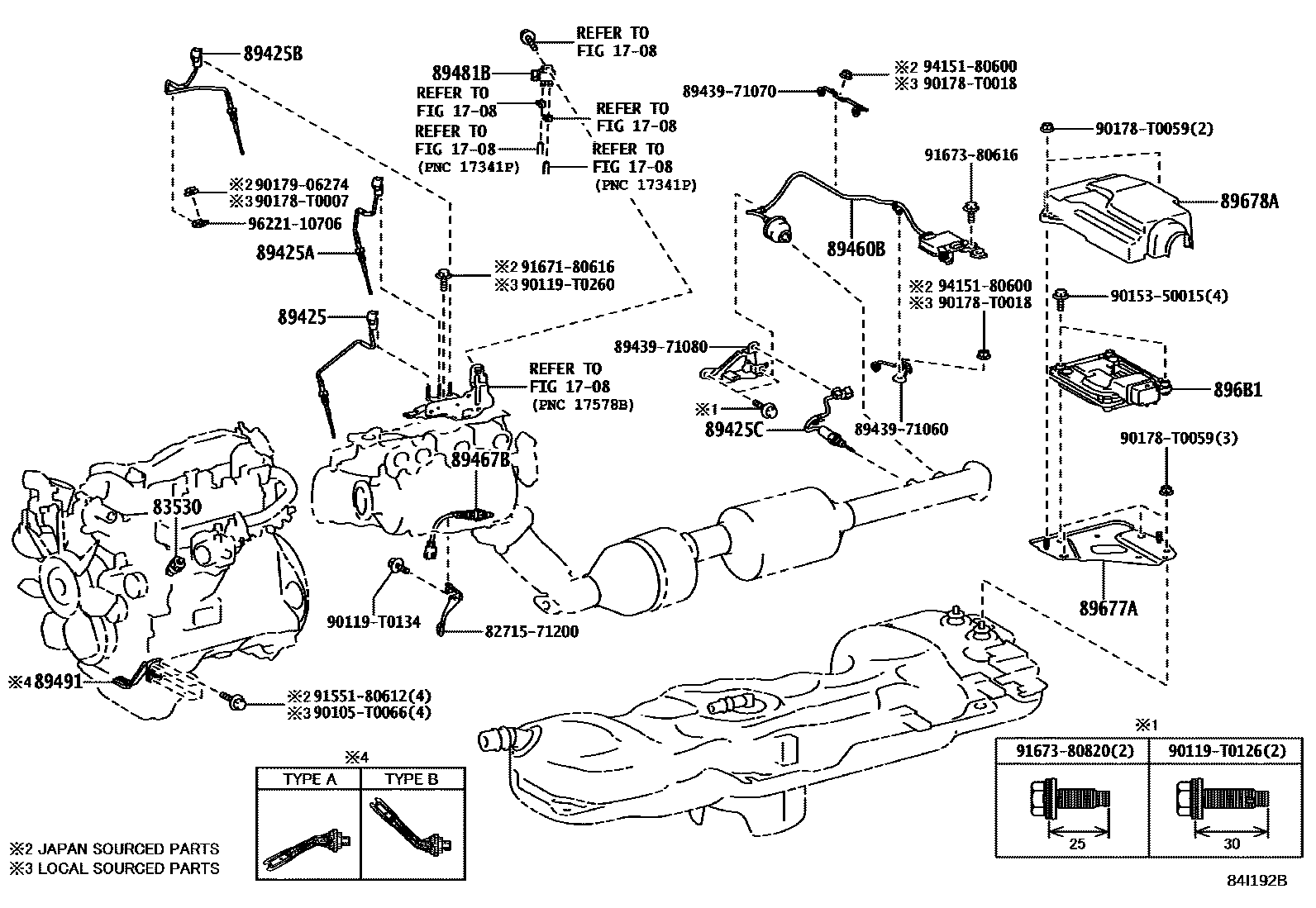 Toyota HILUX 开关和继电器和ECU EPC diagram — 84I192B
