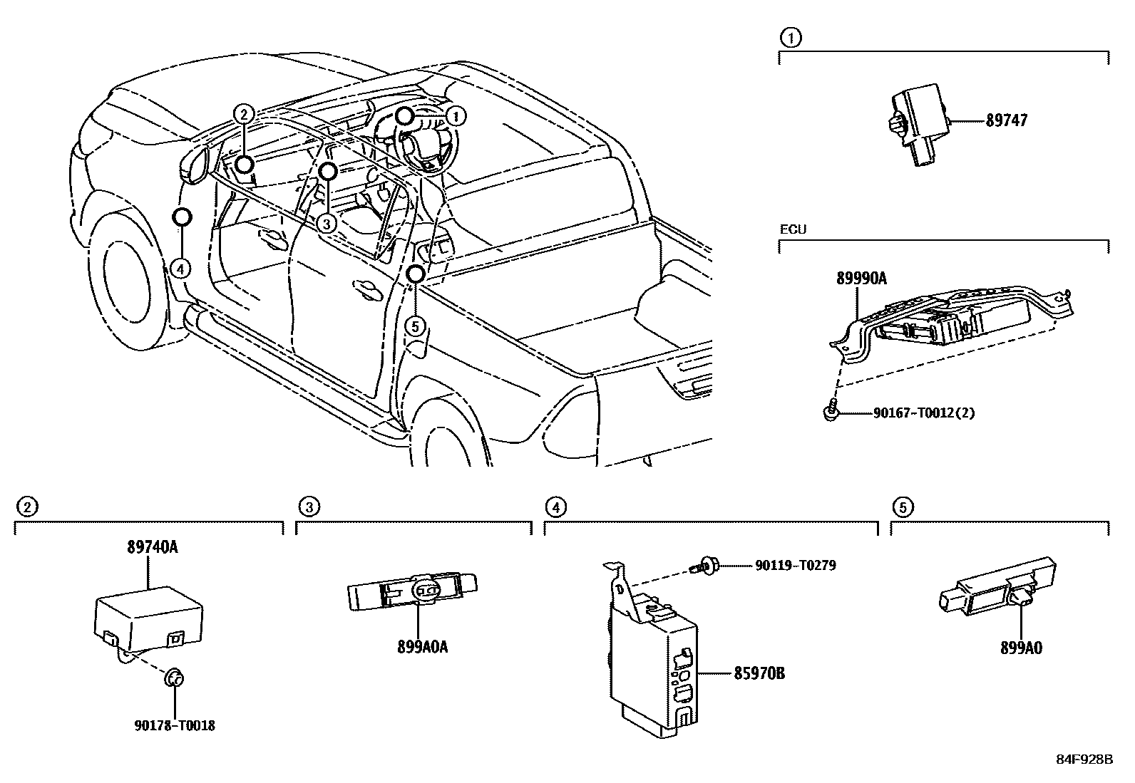 Toyota HILUX 遥控门锁 EPC diagram — 84F928B