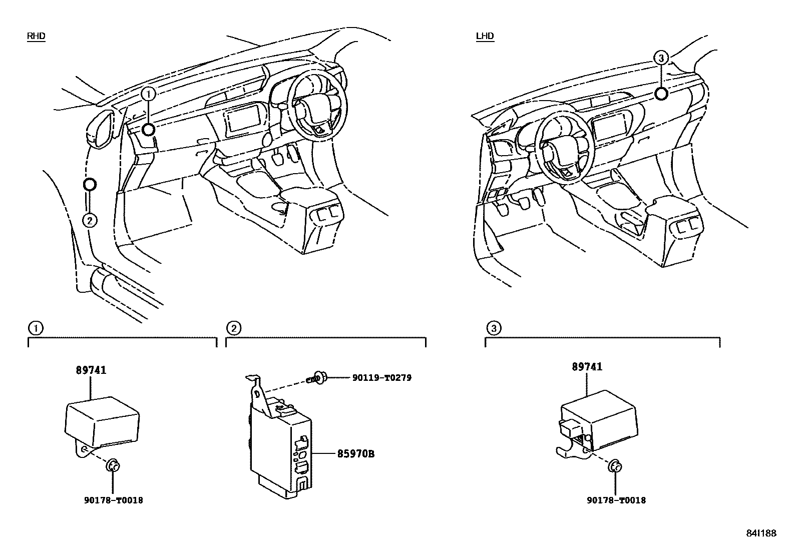 Toyota HILUX 遥控门锁 EPC diagram — 84I188