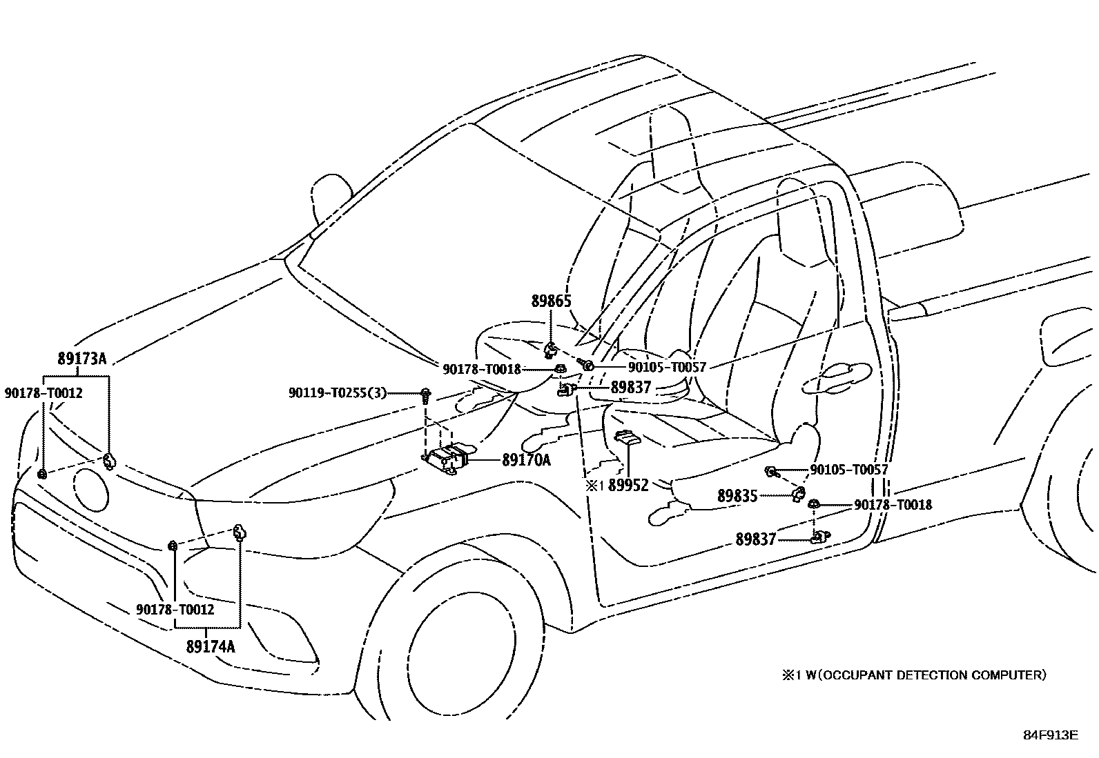 Toyota HILUX 空气囊 EPC diagram — 84F913E