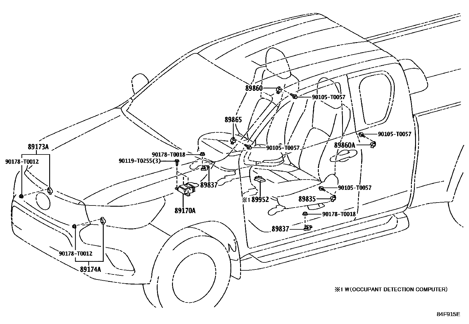 Toyota HILUX 空气囊 EPC diagram — 84F915E