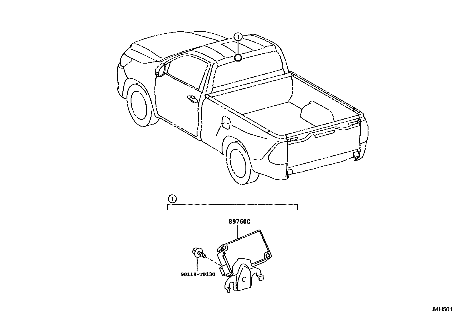 Toyota HILUX 轮胎压力警告系统 EPC diagram — 84H501