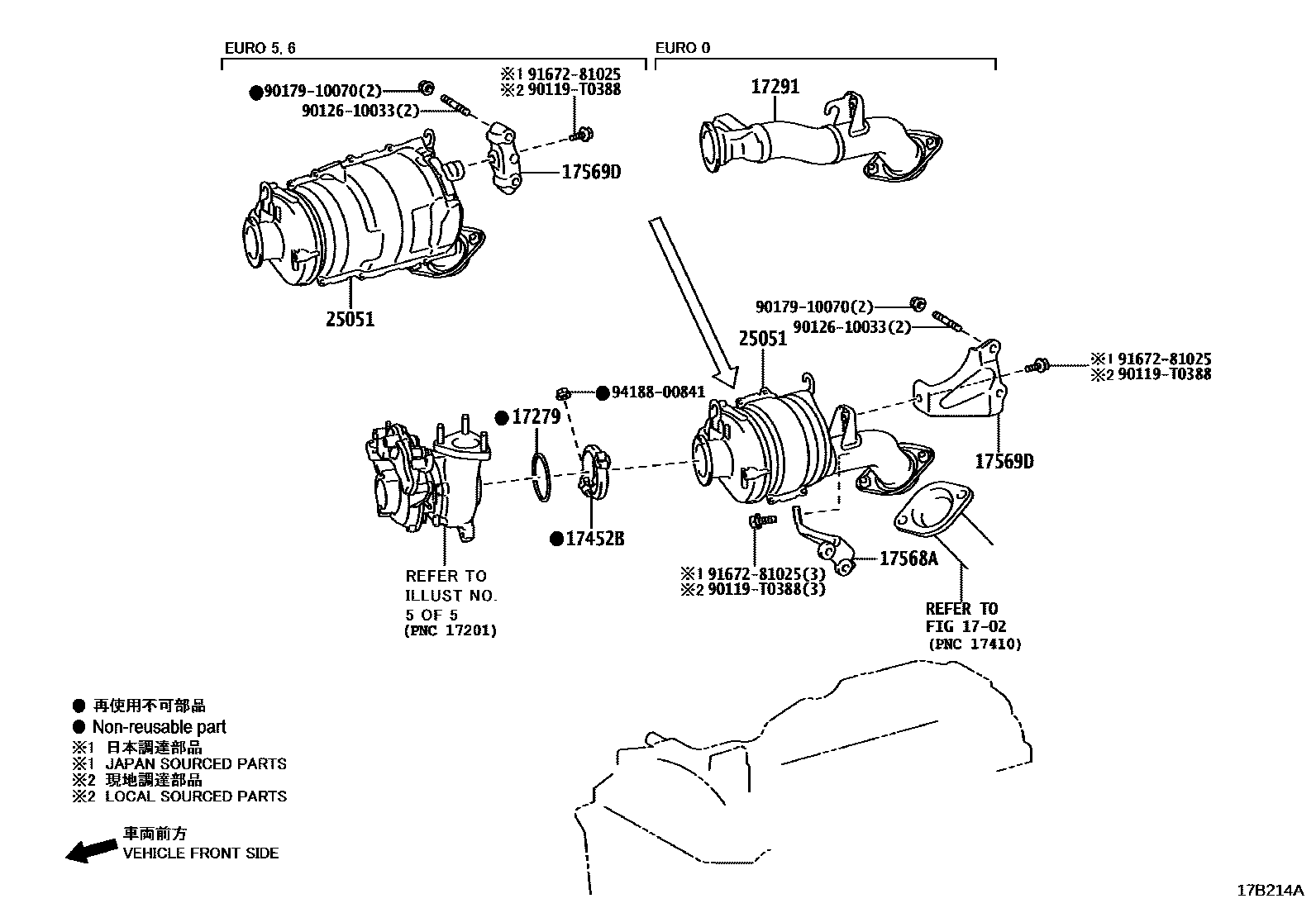 Toyota HILUX Manifold EPC diagram — 17B214A