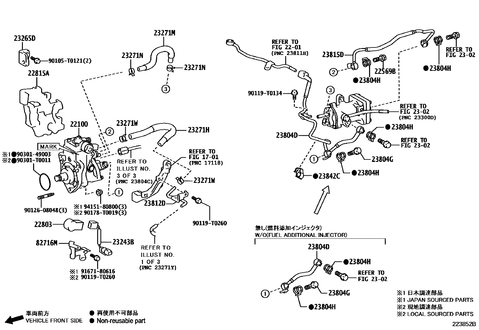 Toyota HILUX 喷油泵总成 EPC diagram — 223852B