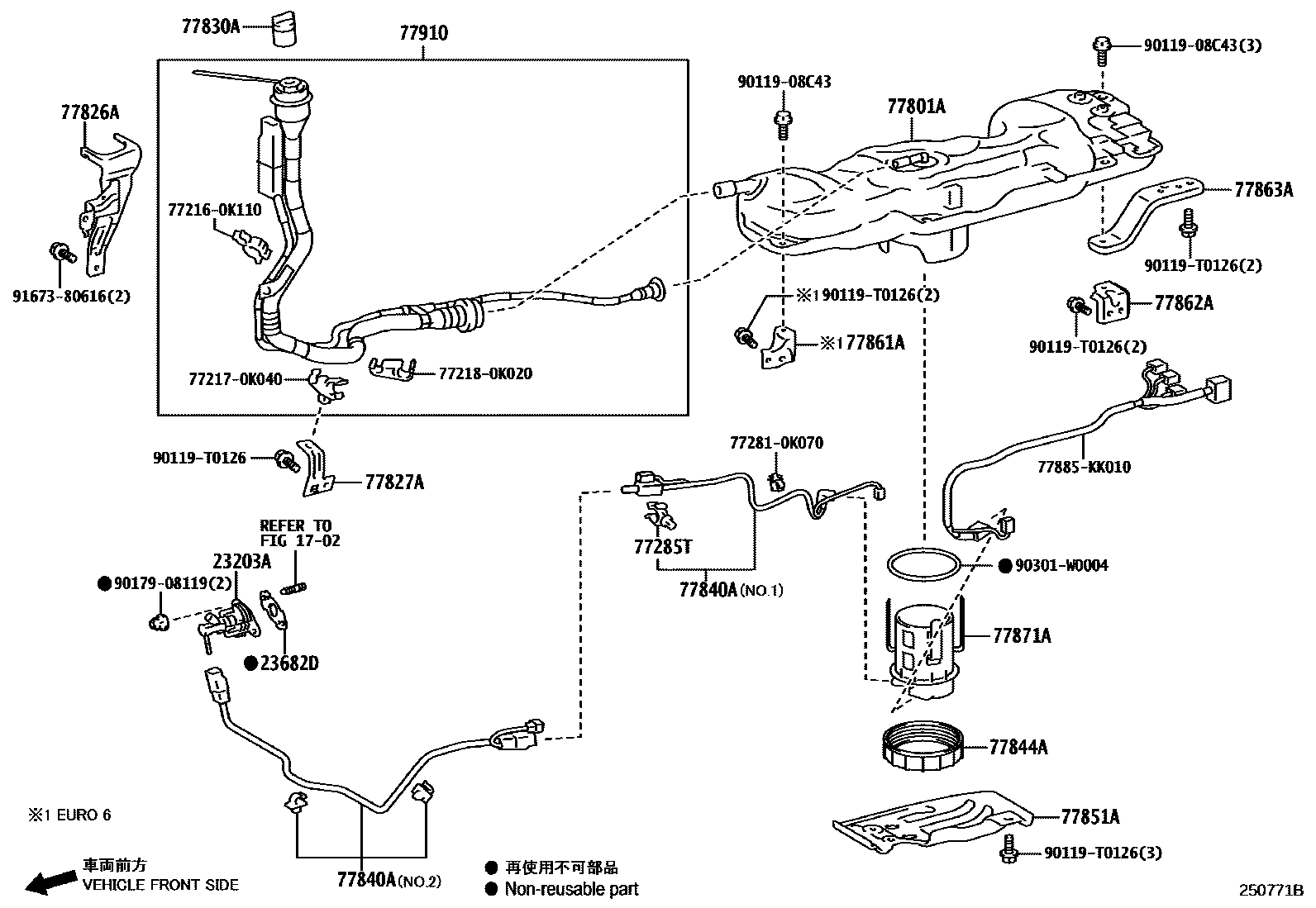 Toyota HILUX 尿素罐和管 EPC diagram — 250771B