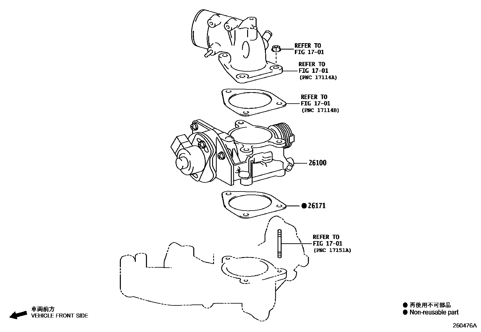 Toyota HILUX 文氏管 EPC diagram — 260476A