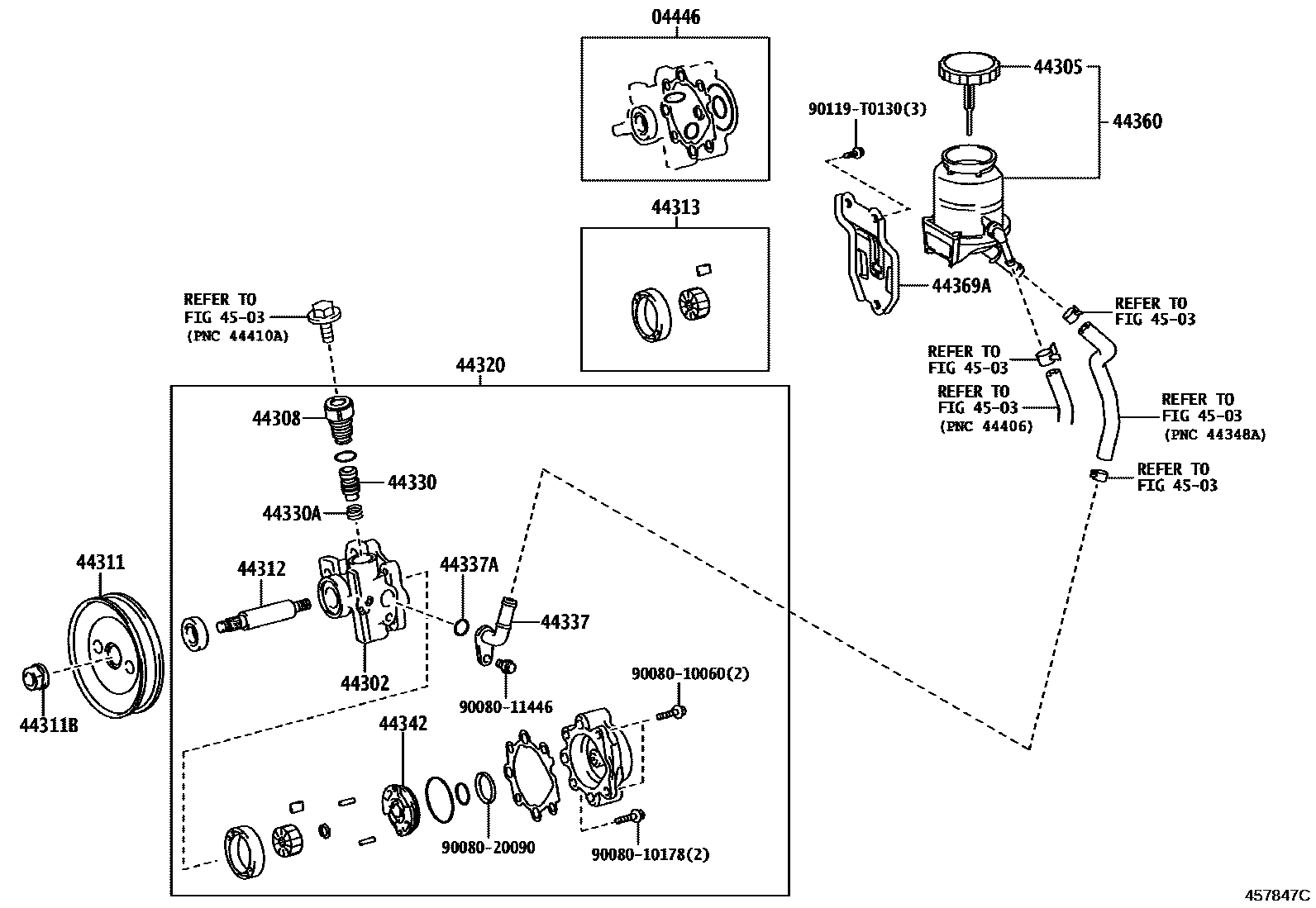 Toyota HILUX 叶片泵和储油罐(动力转向) EPC diagram — 457847C
