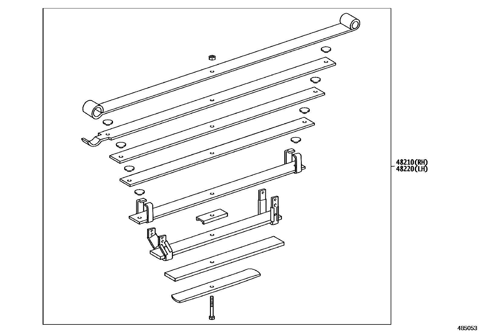 Toyota HILUX Rear Spring & Shock Absorber EPC diagram — 485053