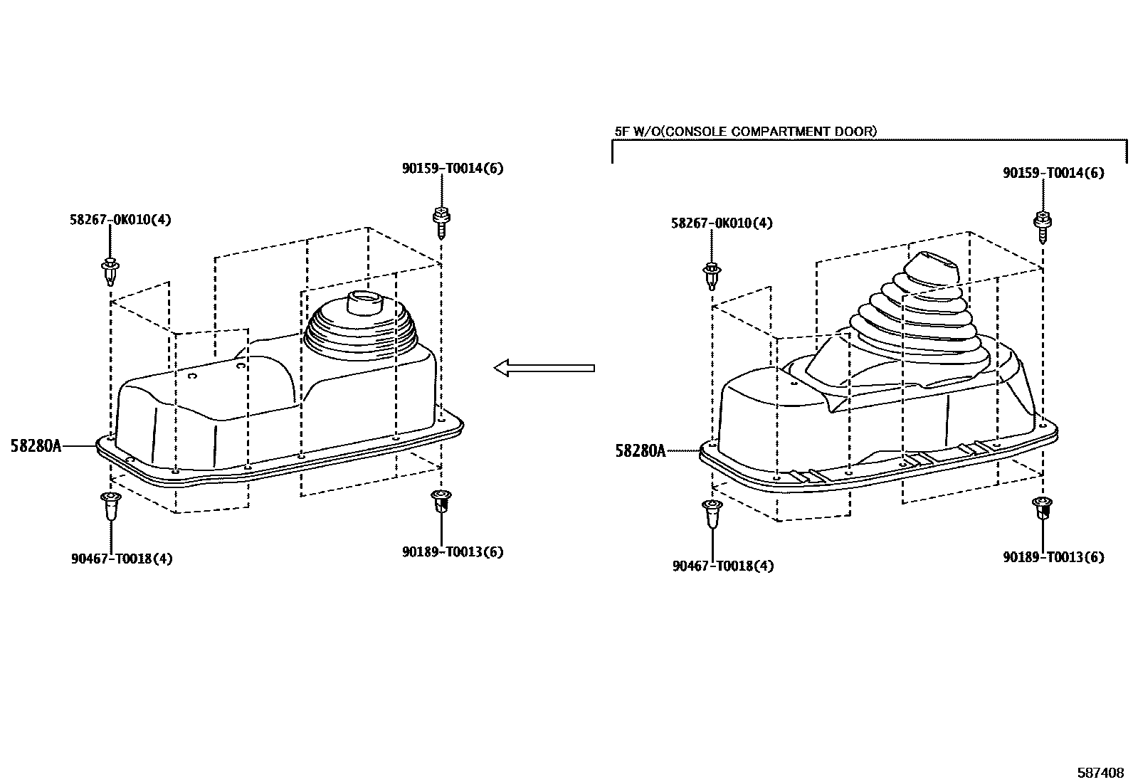 Toyota HILUX 前地板和前地板梁 EPC diagram — 587408
