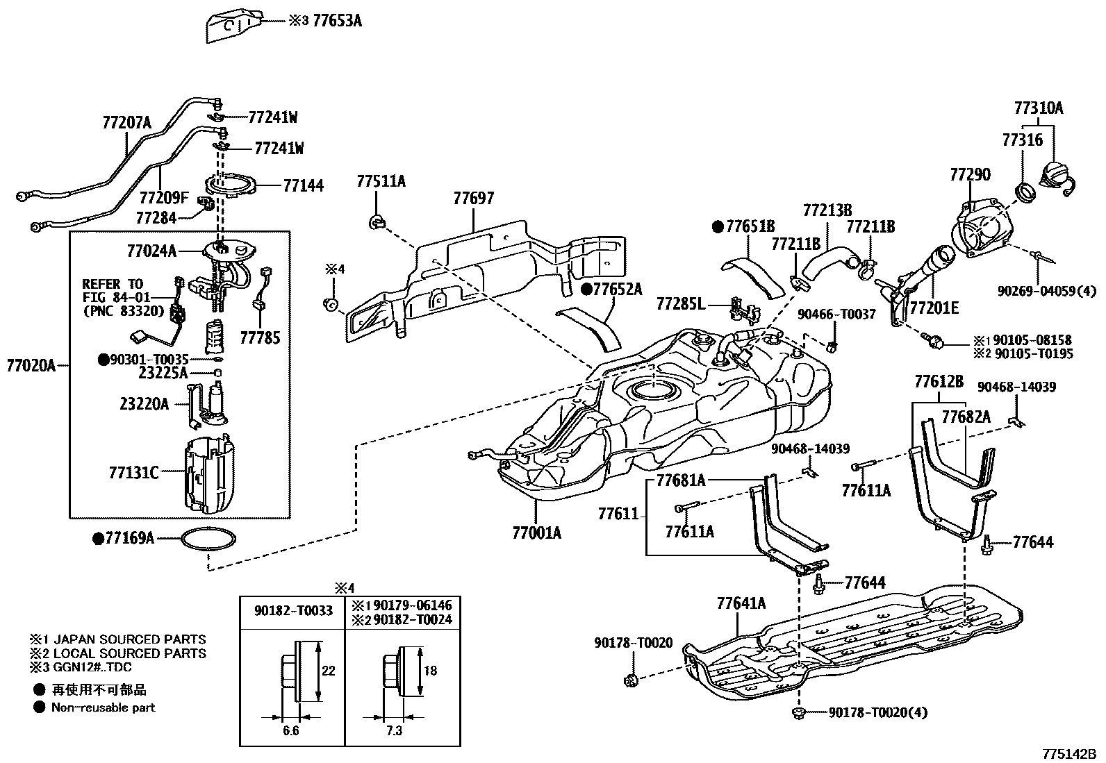 Toyota HILUX 燃油箱和燃油管 EPC diagram — 775142B