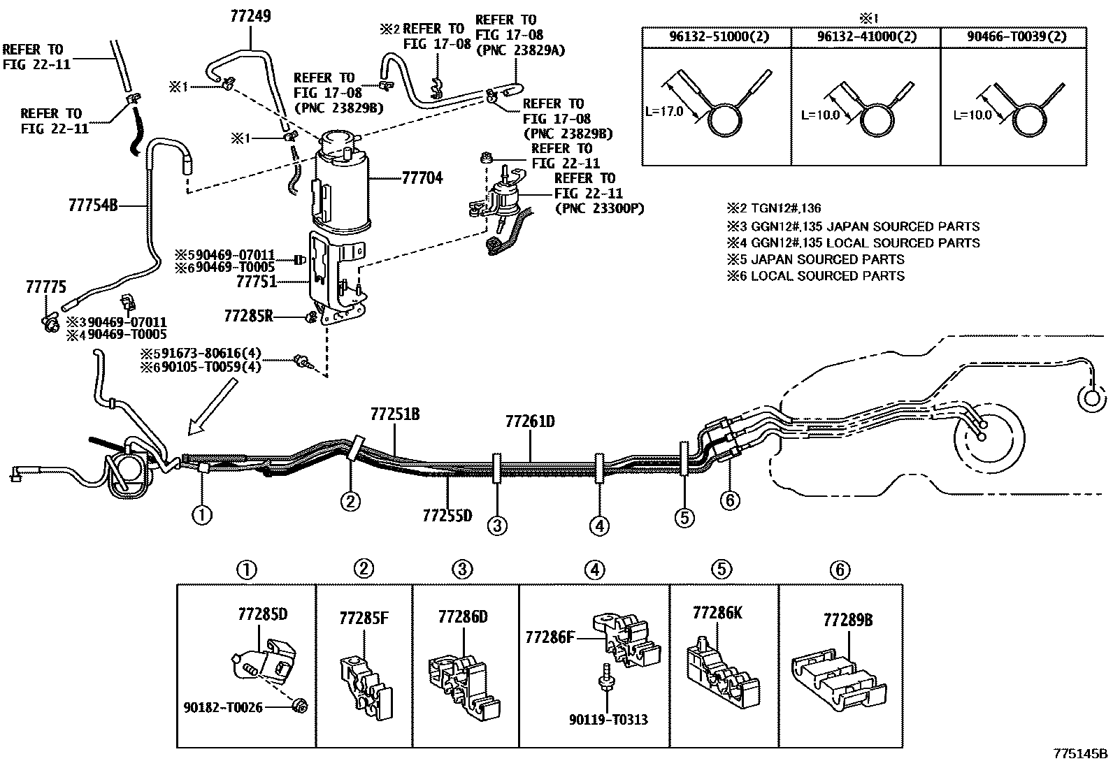 Toyota HILUX 燃油箱和燃油管 EPC diagram — 775145B