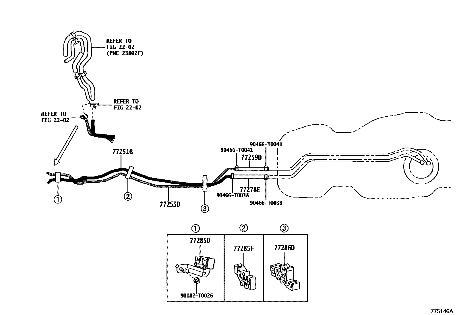 Toyota HILUX 燃油箱和燃油管 EPC diagram — 775146A