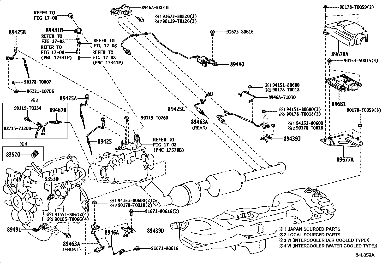 Toyota HILUX 开关和继电器和ECU EPC diagram — 84L859A