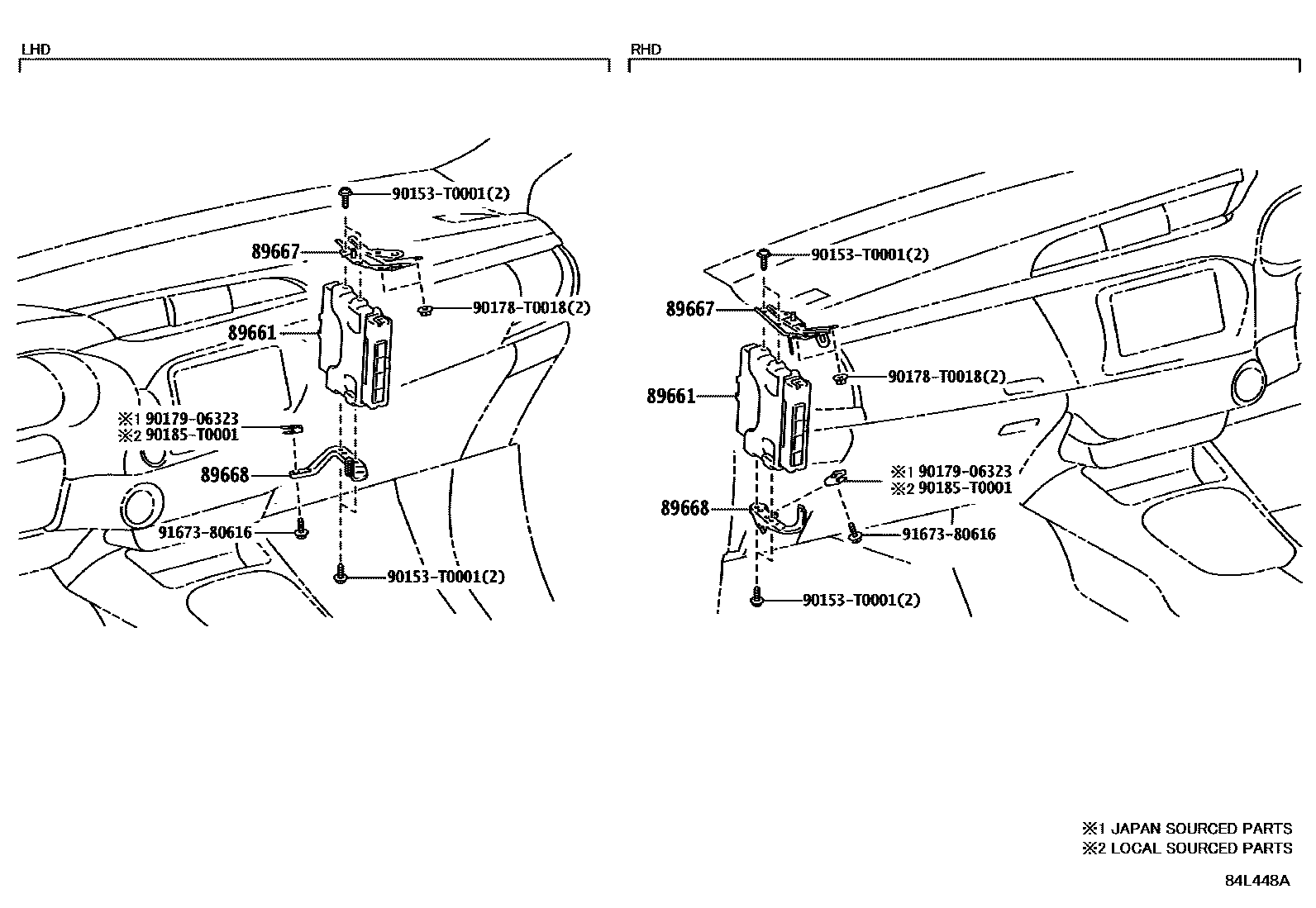 Toyota HILUX 电子燃油喷射系统 EPC diagram — 84L448A