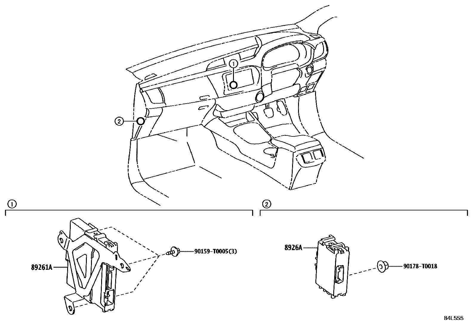 Toyota HILUX 电子控制系统 EPC diagram — 84L555