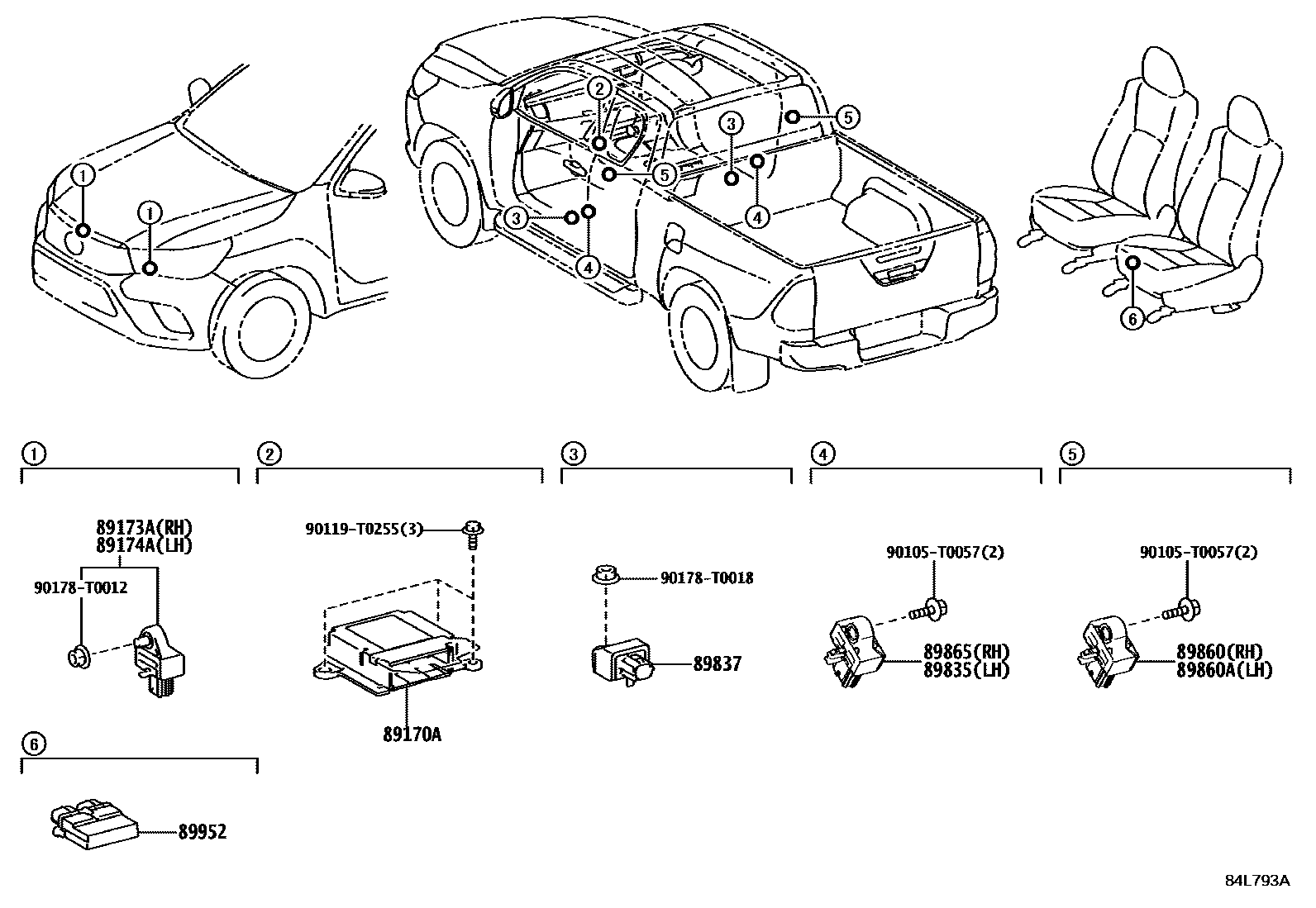 Toyota HILUX 空气囊 EPC diagram — 84L793A