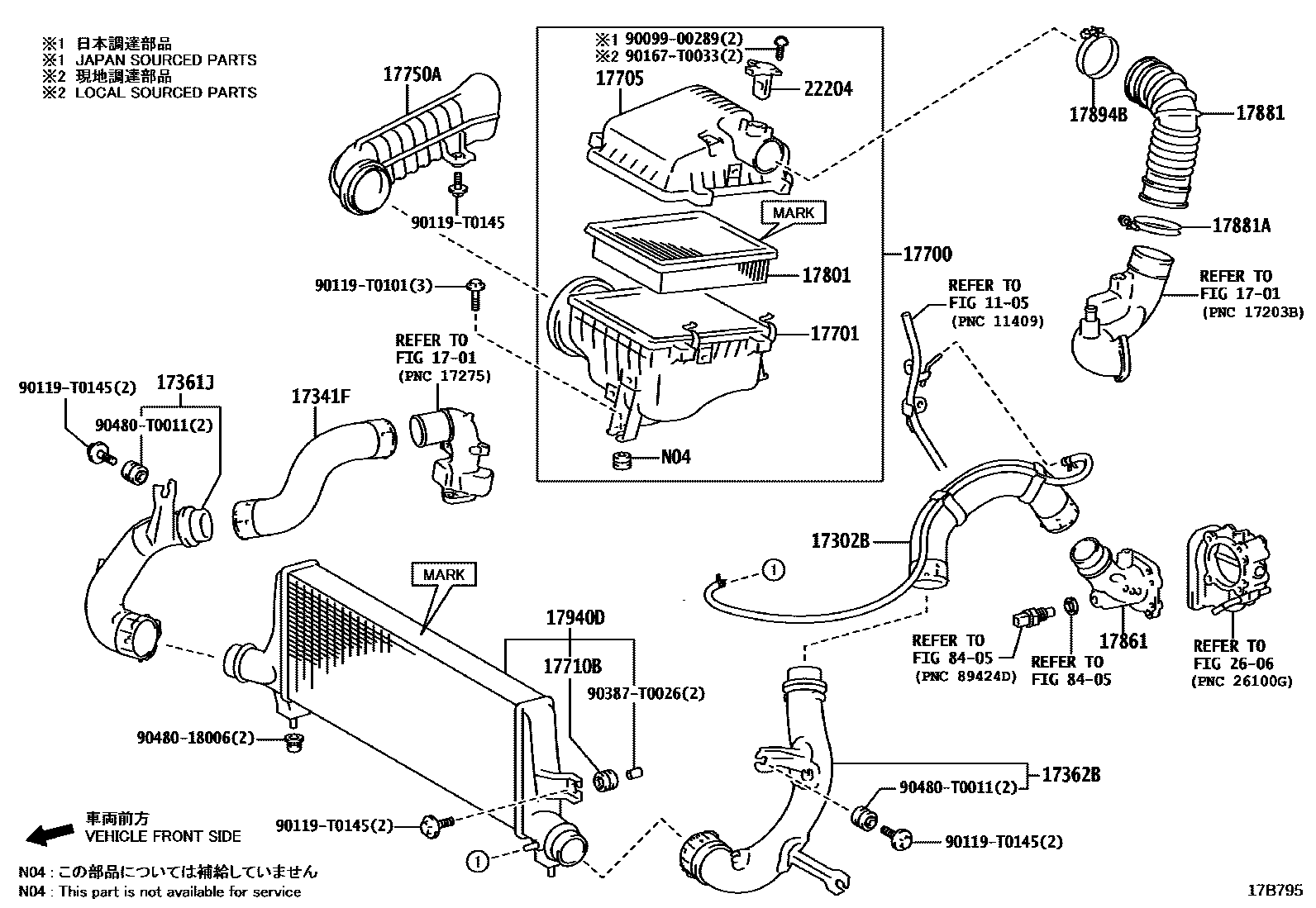 Toyota HILUX Air Cleaner EPC diagram — 17B795