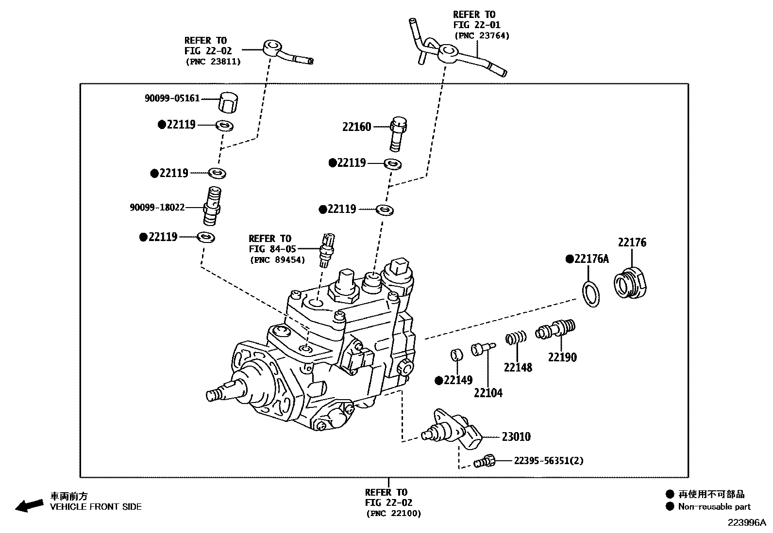 Toyota HILUX 喷油泵体 EPC diagram — 223996A