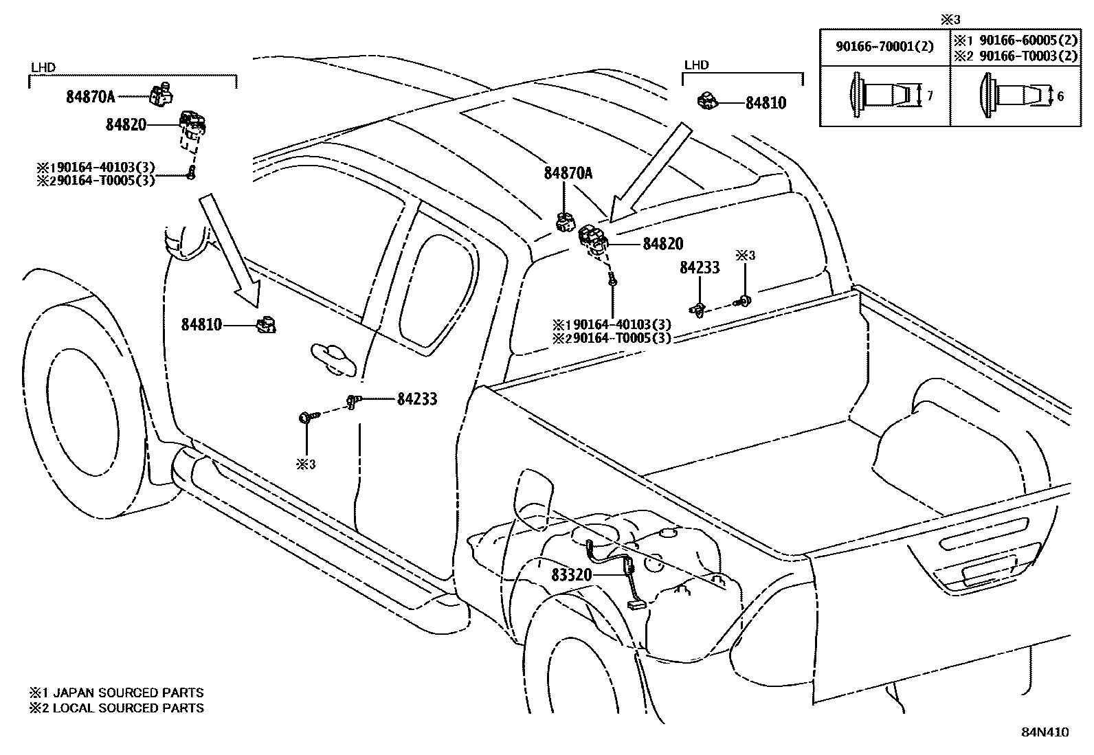 Toyota HILUX 开关和继电器和ECU EPC diagram — 84N410
