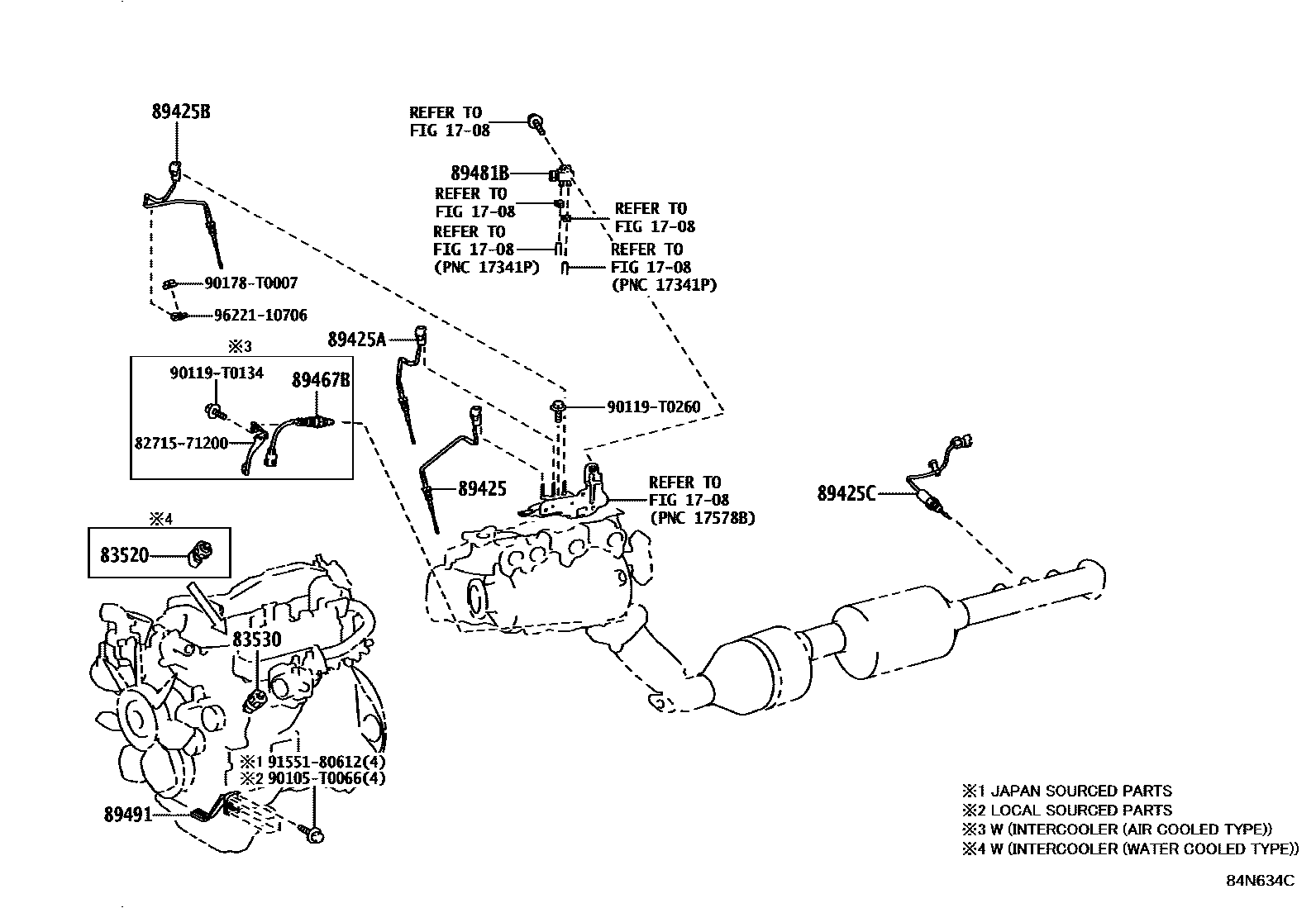Toyota HILUX 开关和继电器和ECU EPC diagram — 84N634C