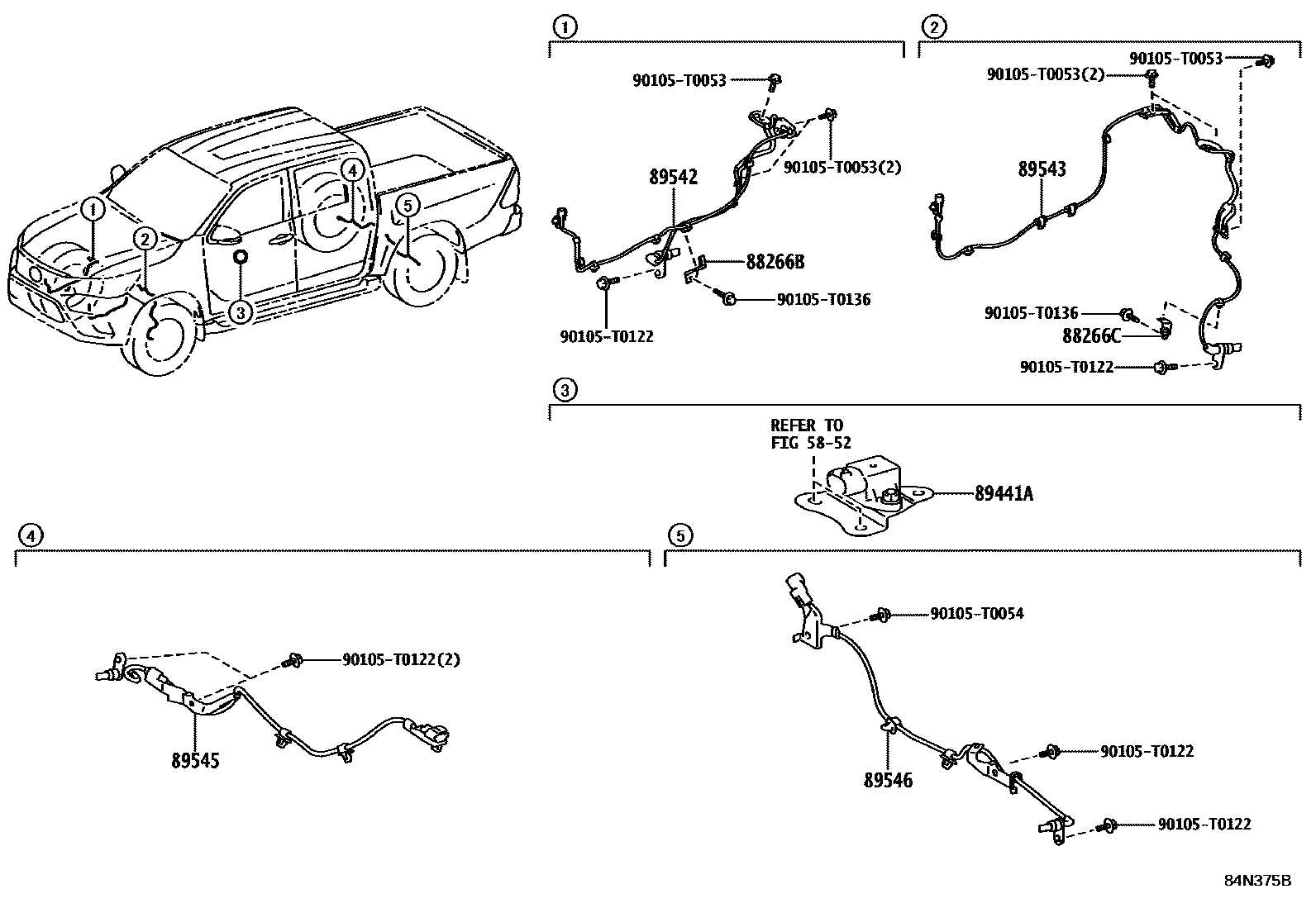 Toyota HILUX ABS 和 VSC EPC diagram — 84N375B