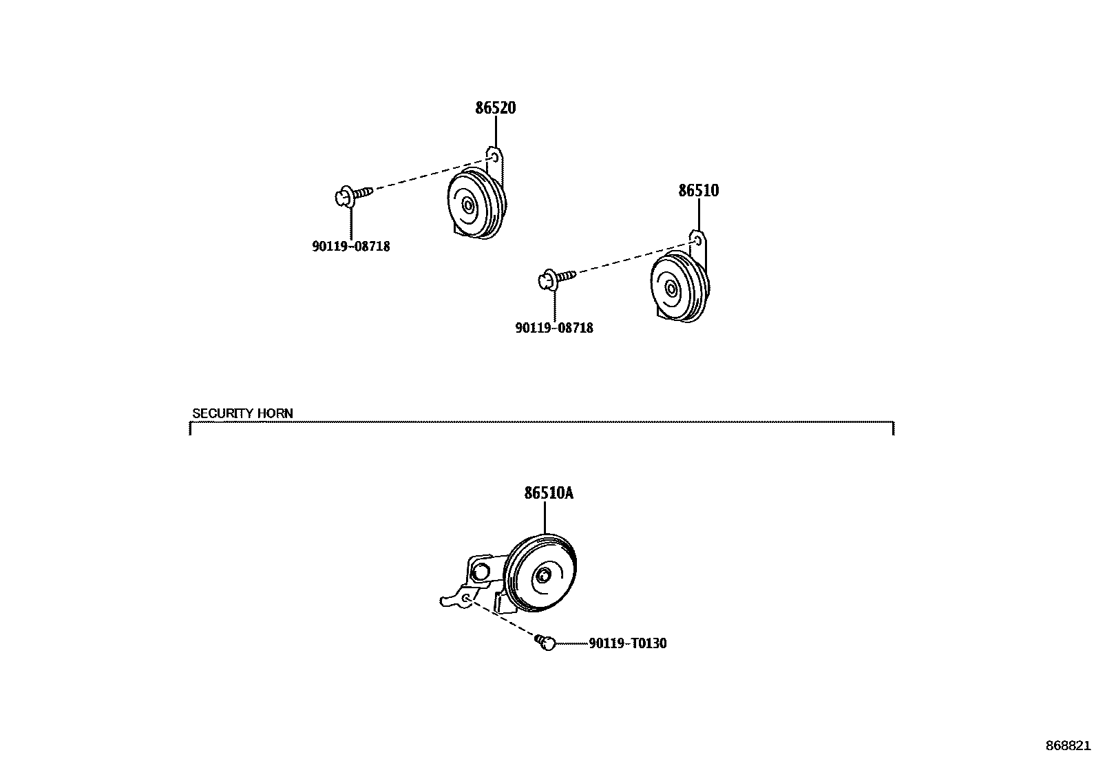 Toyota HILUX 喇叭 EPC diagram — 868821
