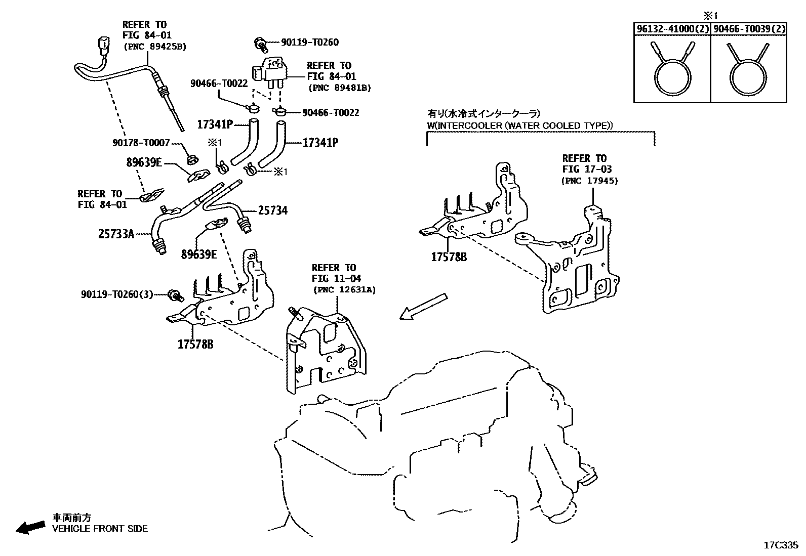 Toyota HILUX vacuum tube EPC diagram — 17C335