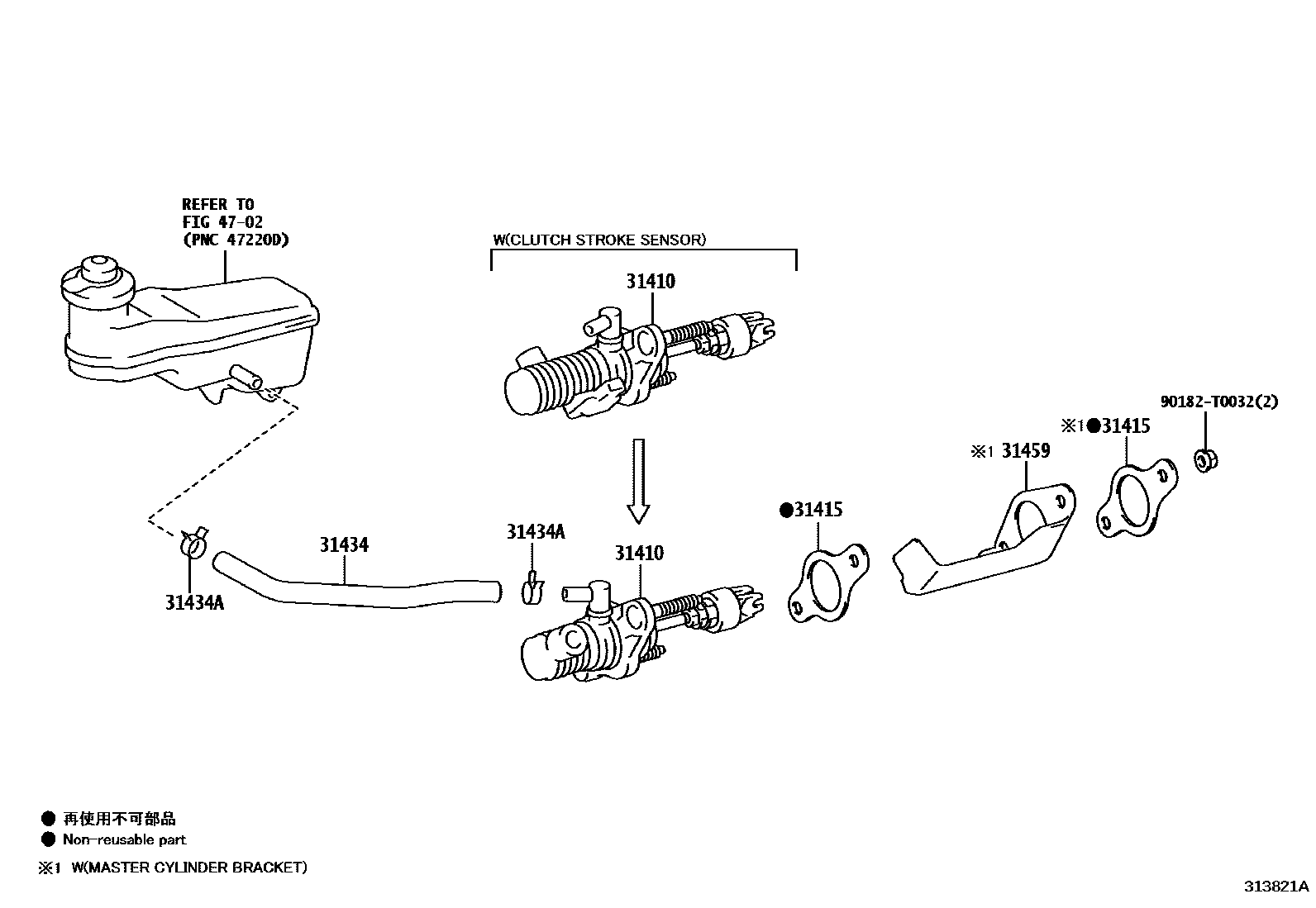 Toyota HILUX 离合器总泵 EPC diagram — 313821A
