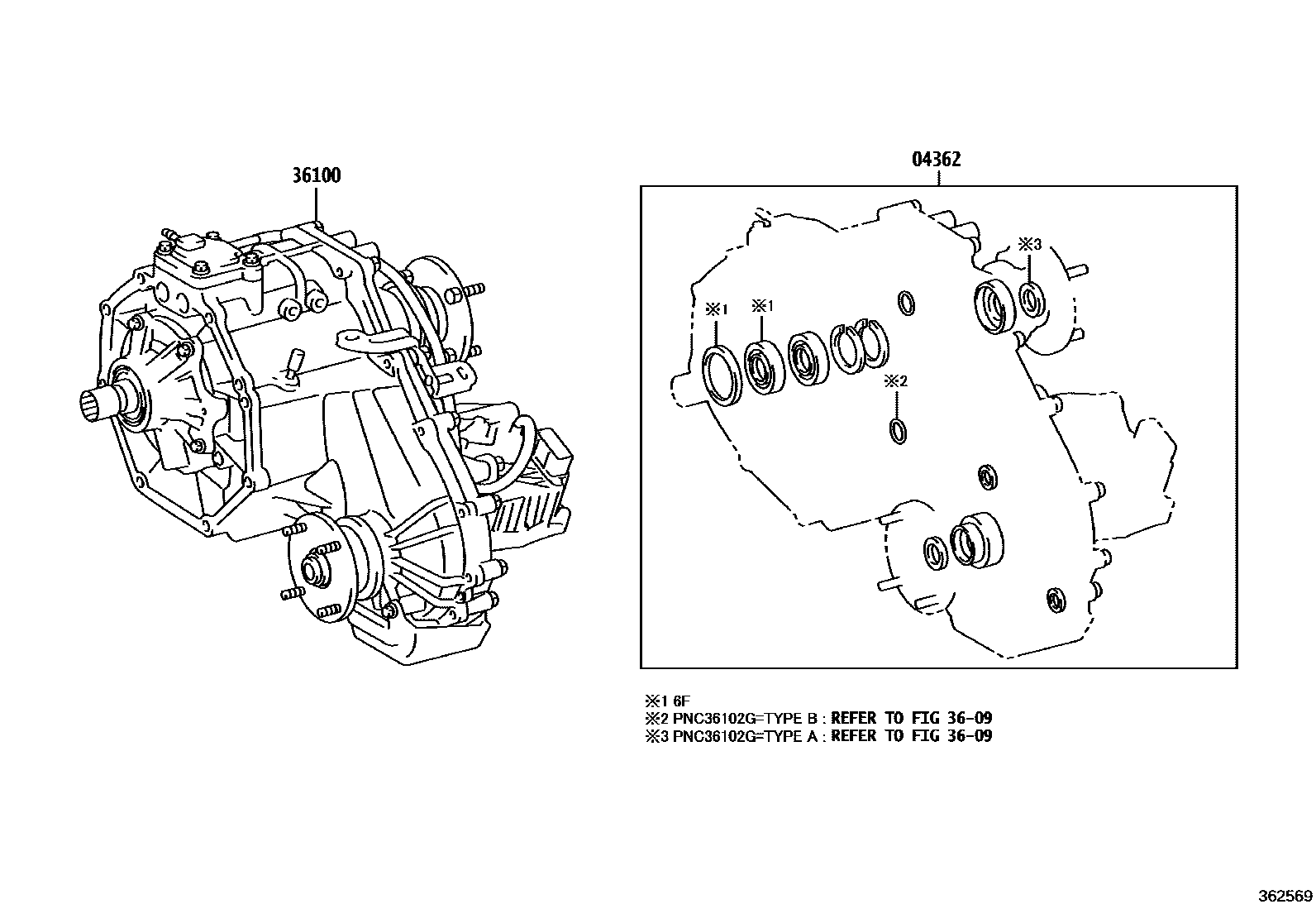 Toyota HILUX Transfer Assembly & Gasket Kit EPC diagram — 362569