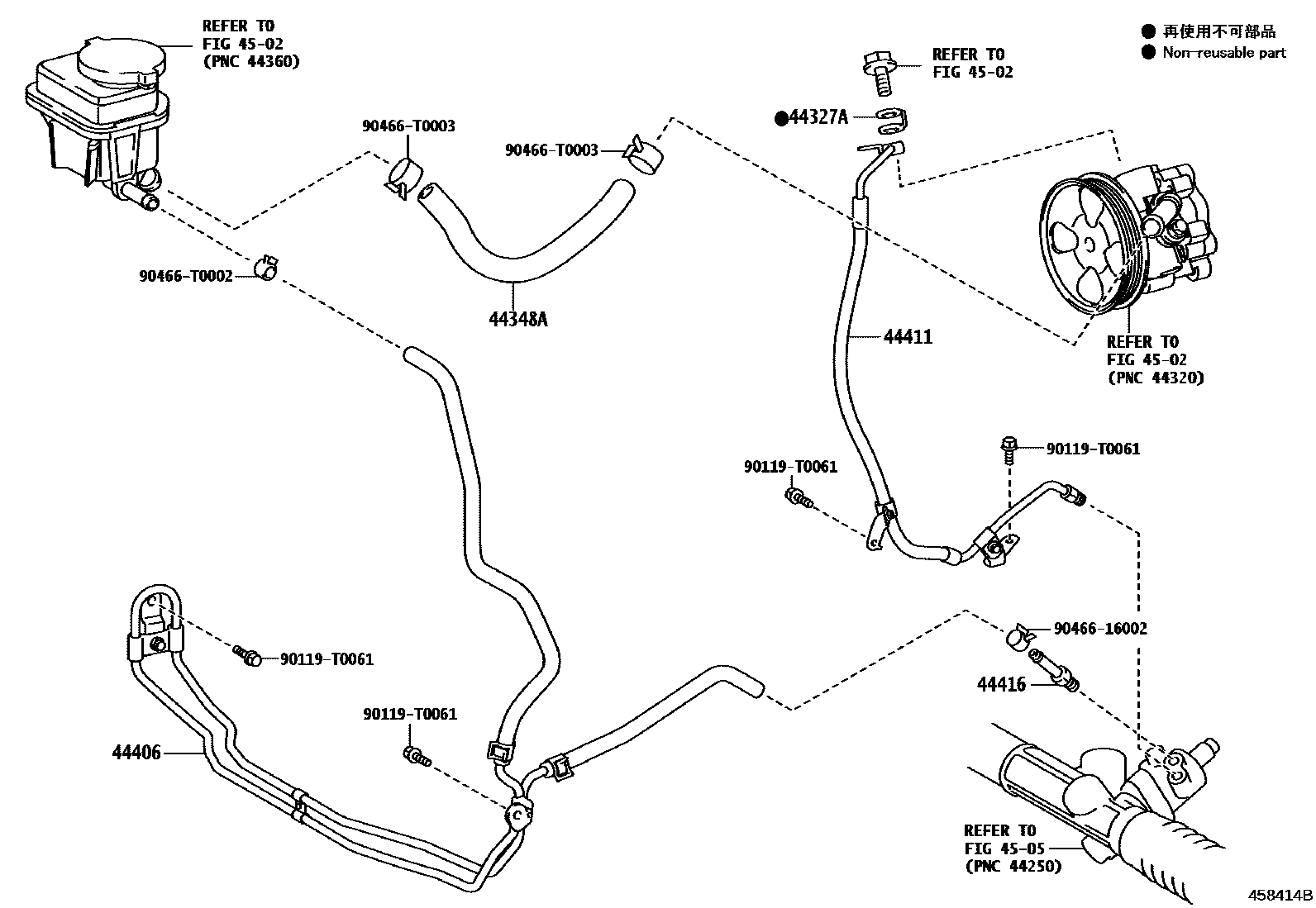 Toyota HILUX 动力转向配管 EPC diagram — 458414B