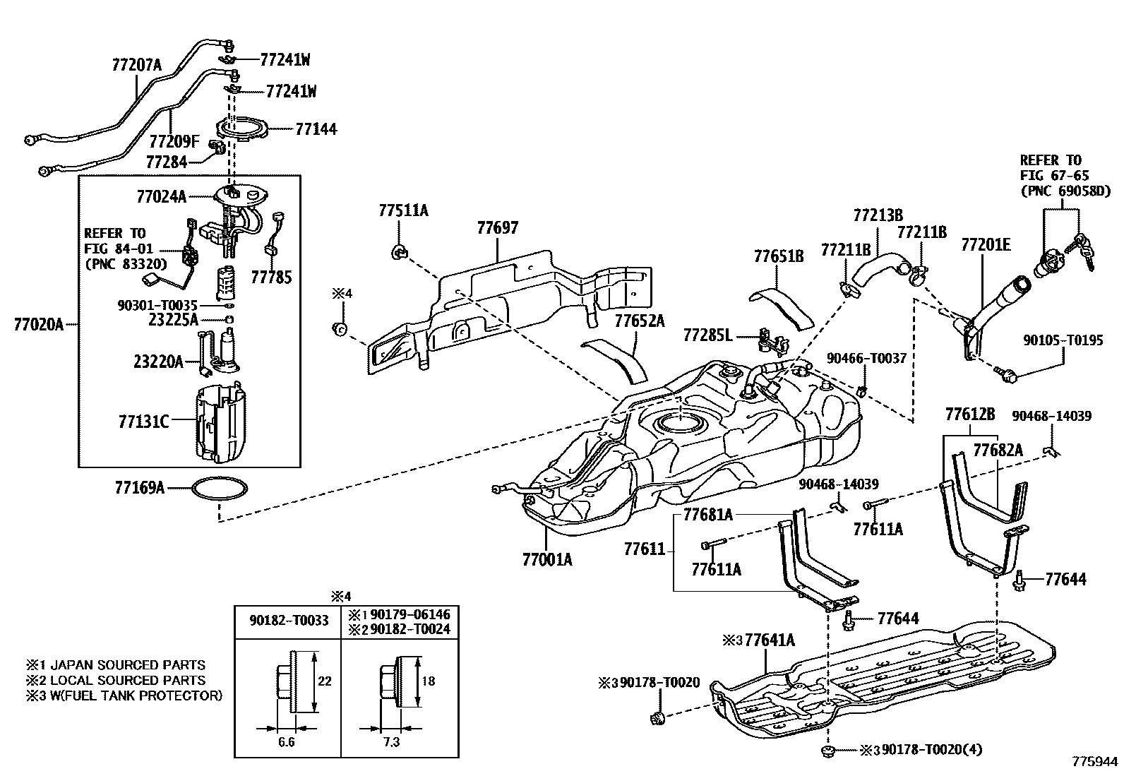 Toyota HILUX 燃油箱和燃油管 EPC diagram — 775944