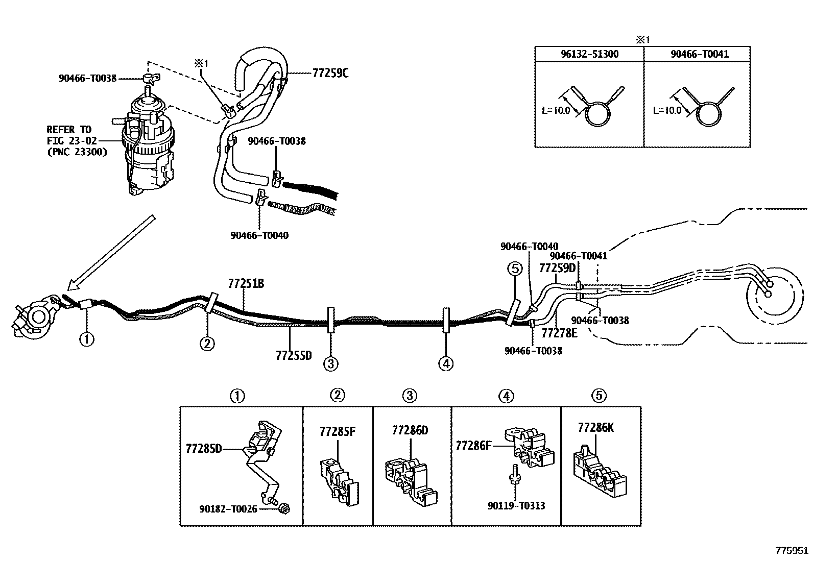 Toyota HILUX 燃油箱和燃油管 EPC diagram — 775951