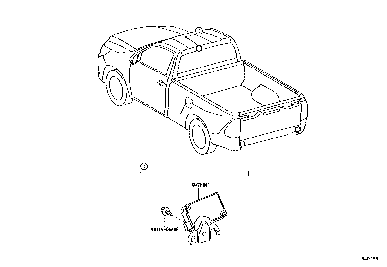 Toyota HILUX 轮胎压力警告系统 EPC diagram — 84P286