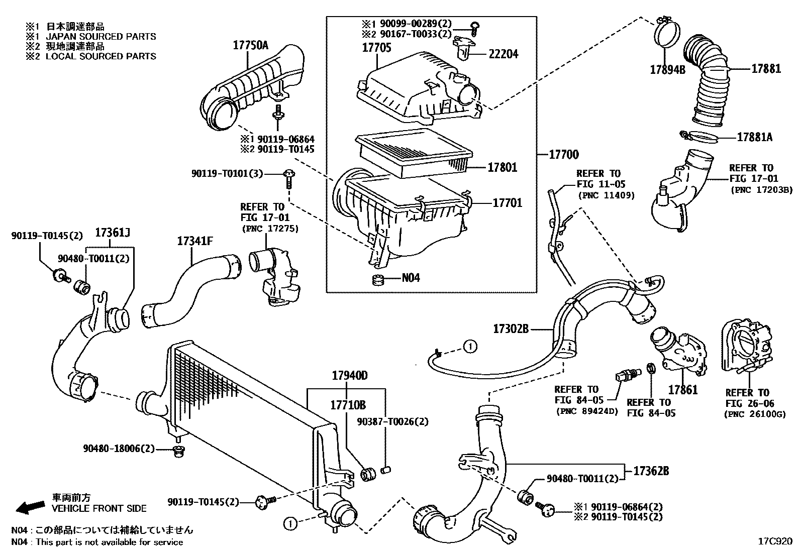 Toyota HILUX Air Cleaner EPC diagram — 17C920