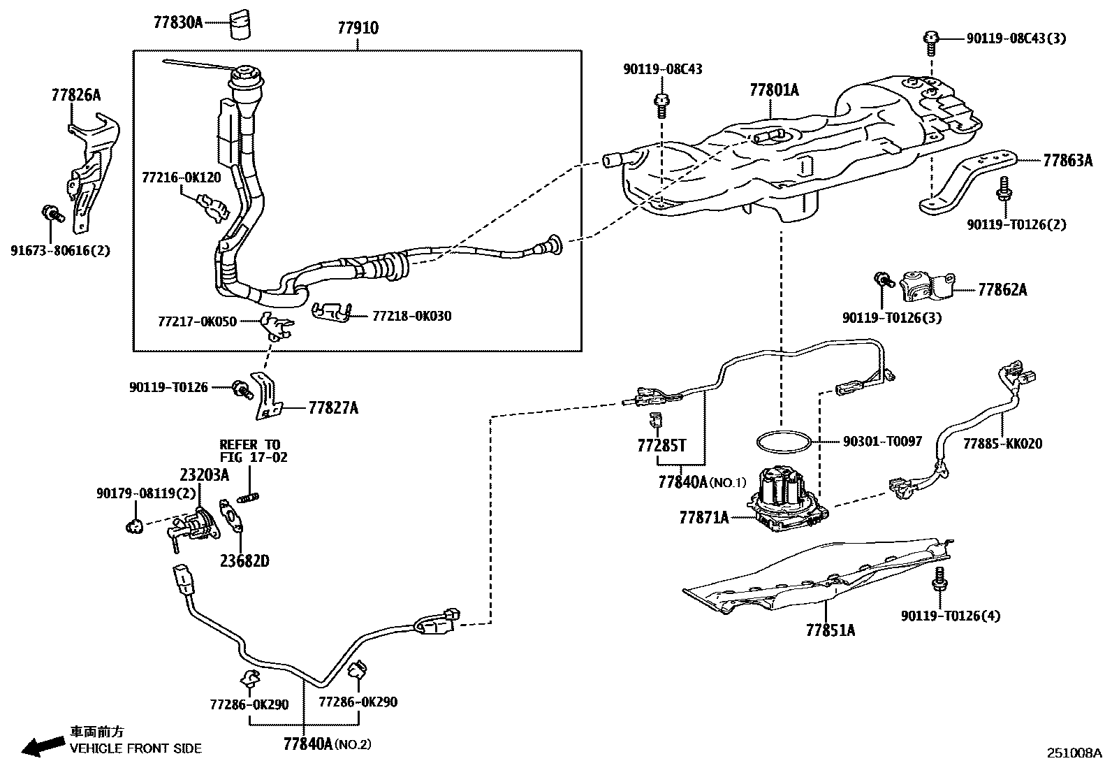 Toyota HILUX 尿素罐和管 EPC diagram — 251008A