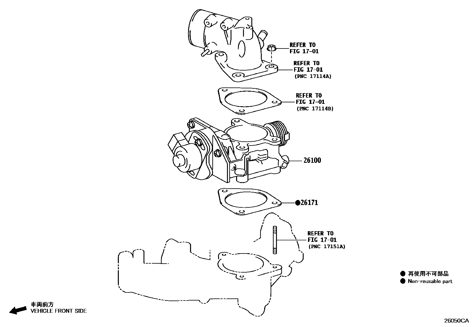 Toyota HILUX 文氏管 EPC diagram — 26050CA