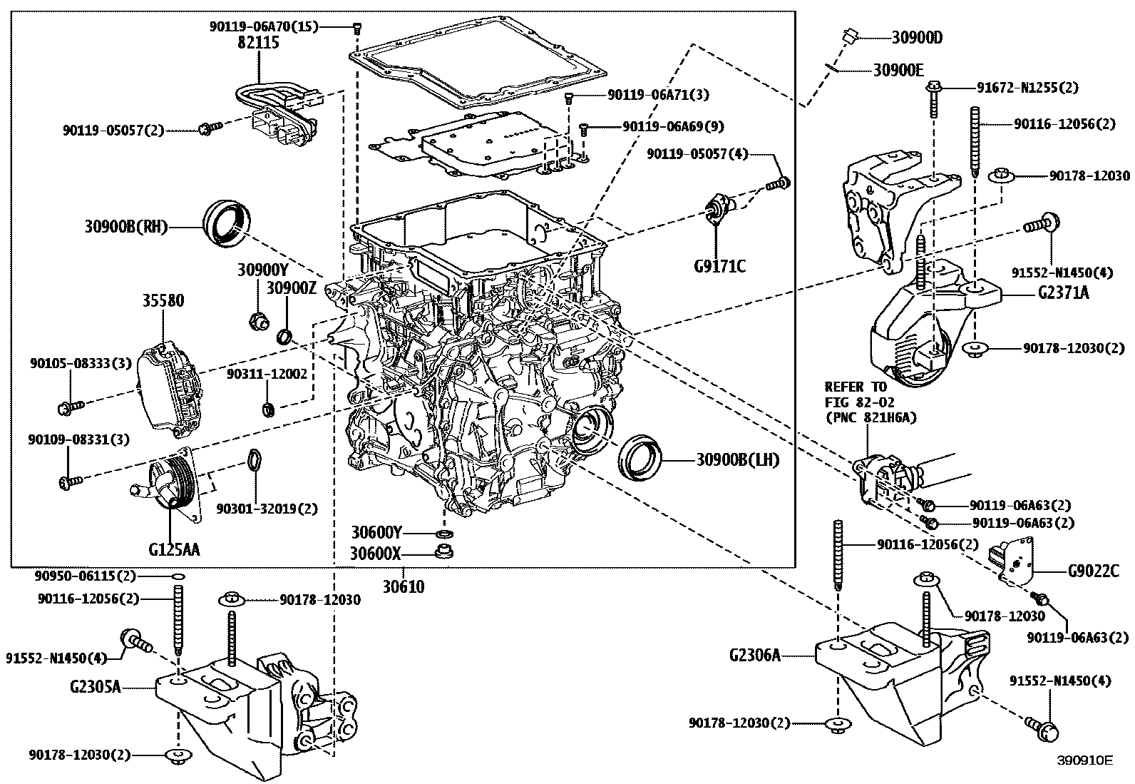 Toyota HILUX HV或FCV传动桥总成 EPC diagram — 390910E