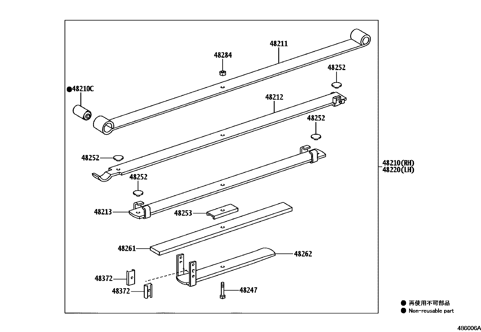 Toyota HILUX Rear Spring & Shock Absorber EPC diagram — 486006A