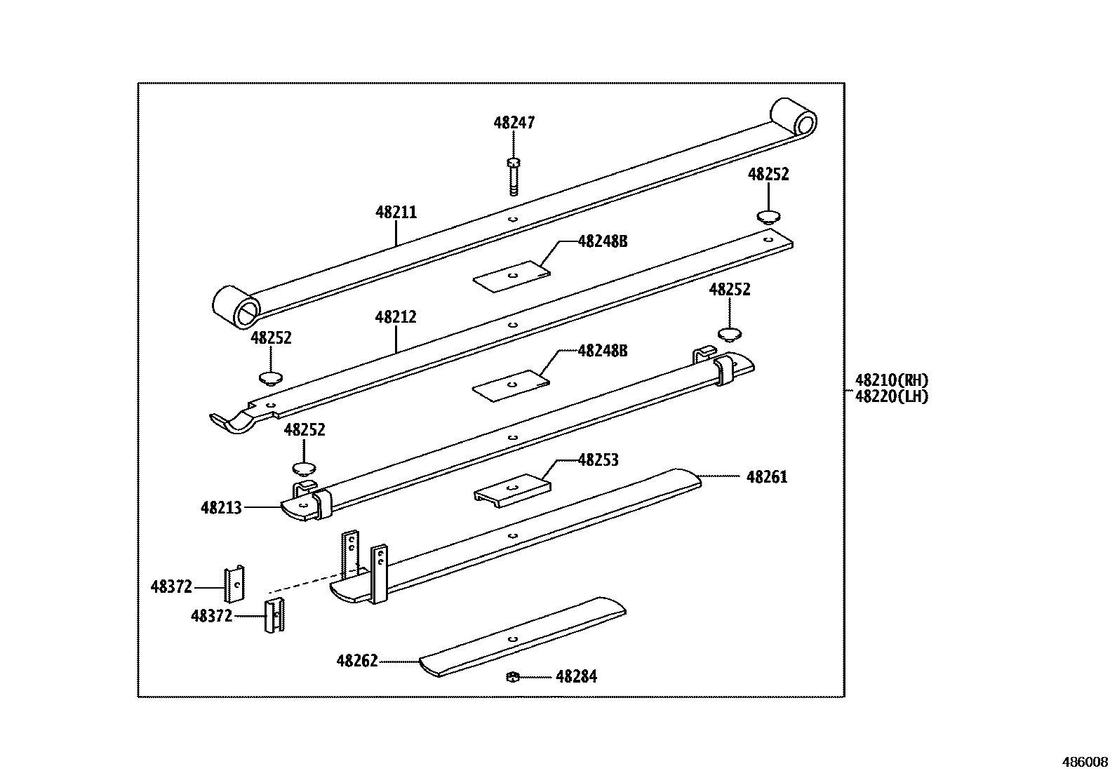 Toyota HILUX Rear Spring & Shock Absorber EPC diagram — 486008