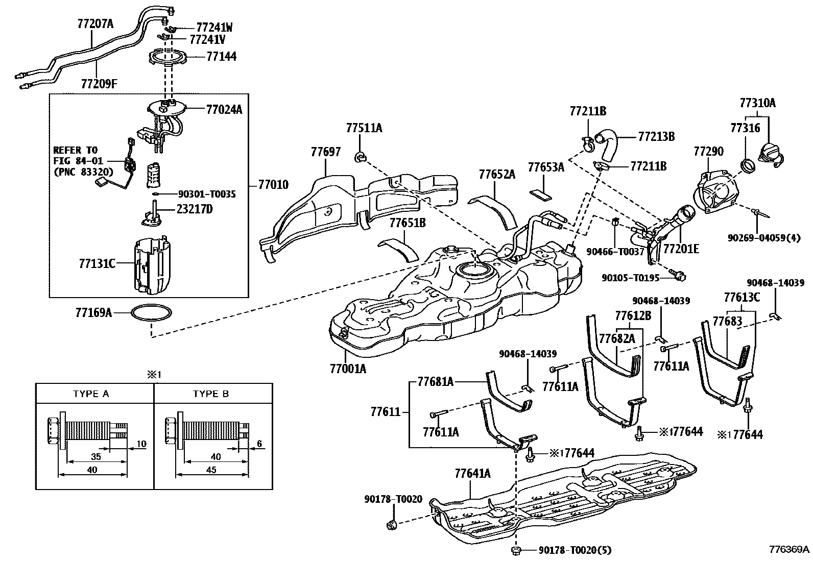Toyota HILUX 燃油箱和燃油管 EPC diagram — 776369A