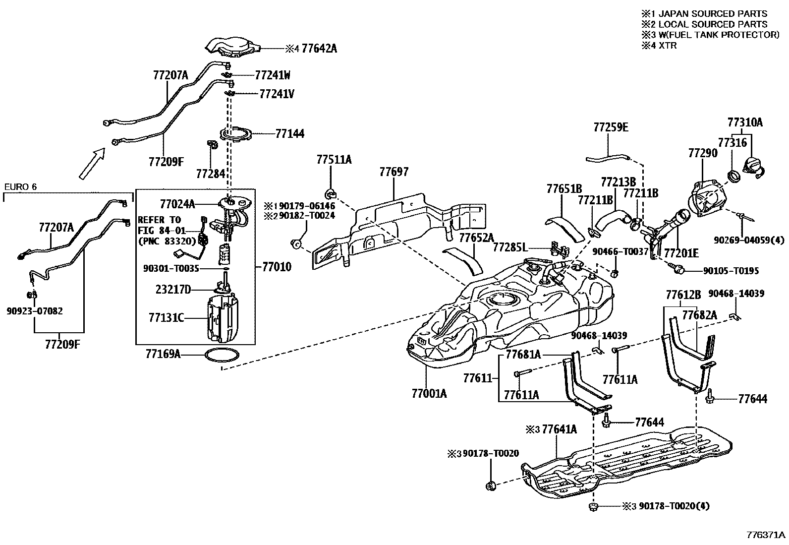 Toyota HILUX 燃油箱和燃油管 EPC diagram — 776371A