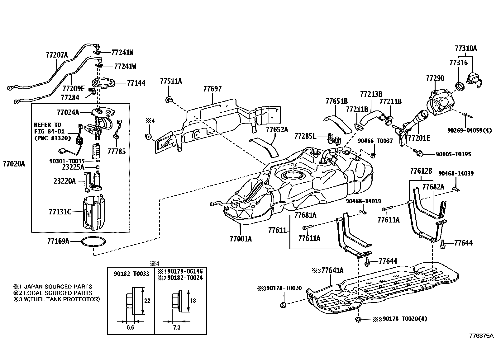 Toyota HILUX 燃油箱和燃油管 EPC diagram — 776375A