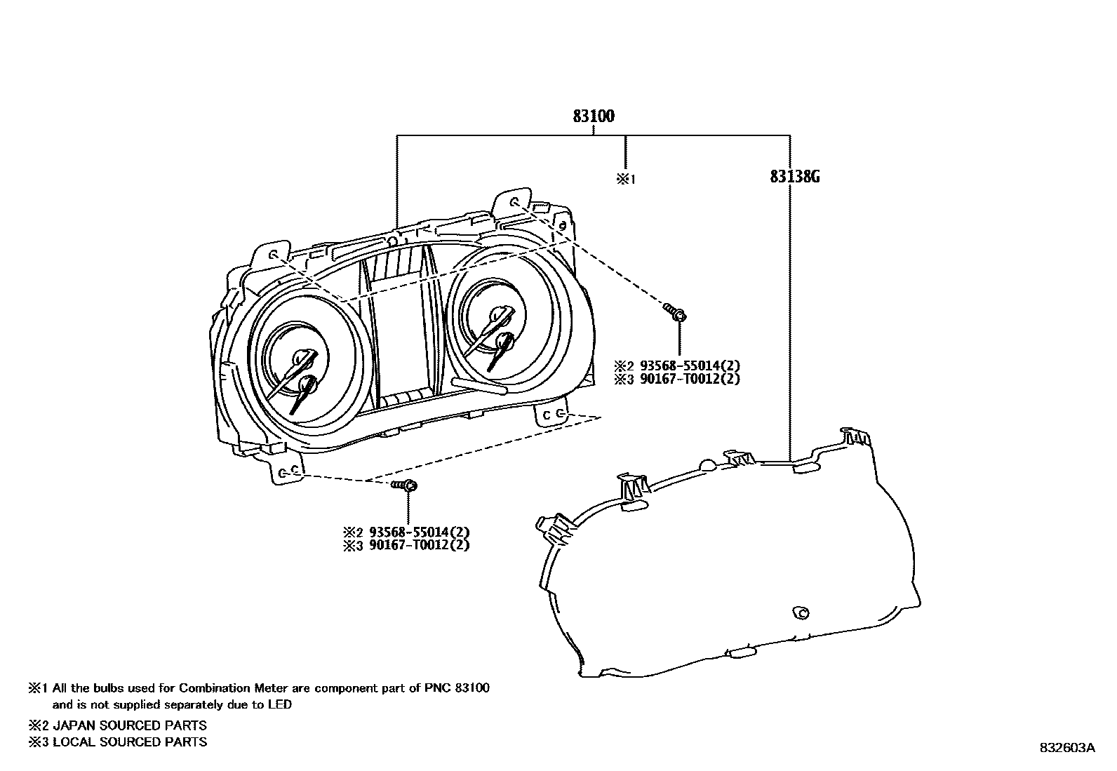 Toyota HILUX 仪表 EPC diagram — 832603A