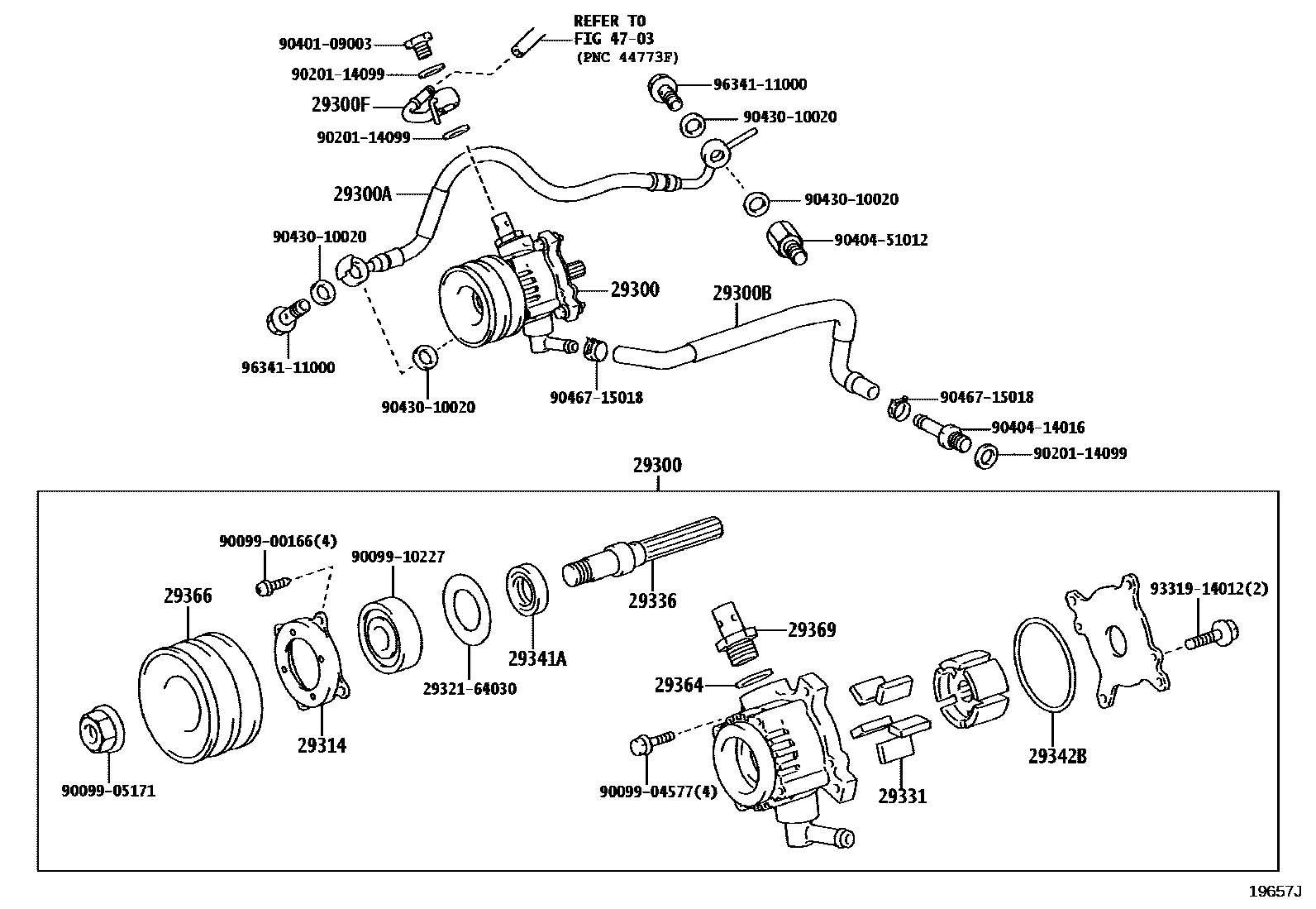 Toyota HILUX 真空泵 EPC diagram — 19657J