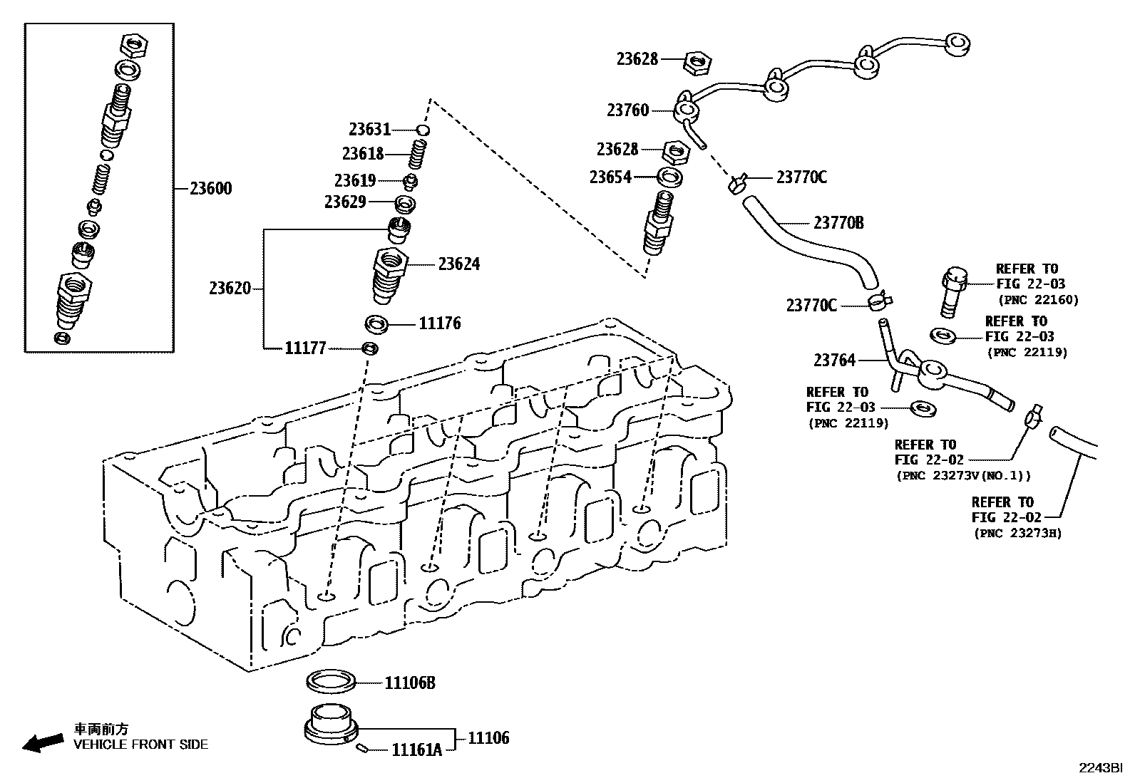 Toyota HILUX 喷油嘴 EPC diagram — 2243BI