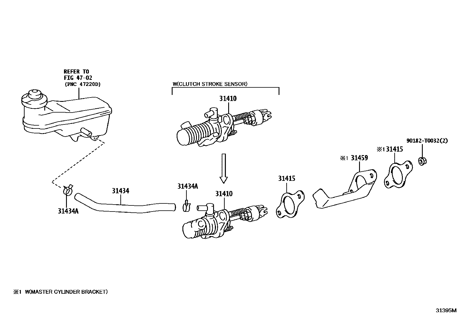 Toyota HILUX 离合器总泵 EPC diagram — 31395M