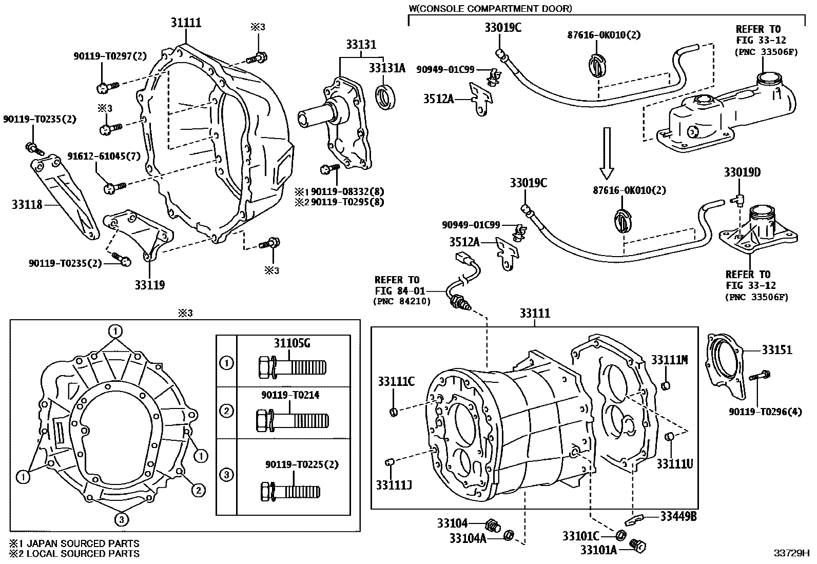 Toyota HILUX 离合器壳和变速器壳(MTM) EPC diagram — 33729H
