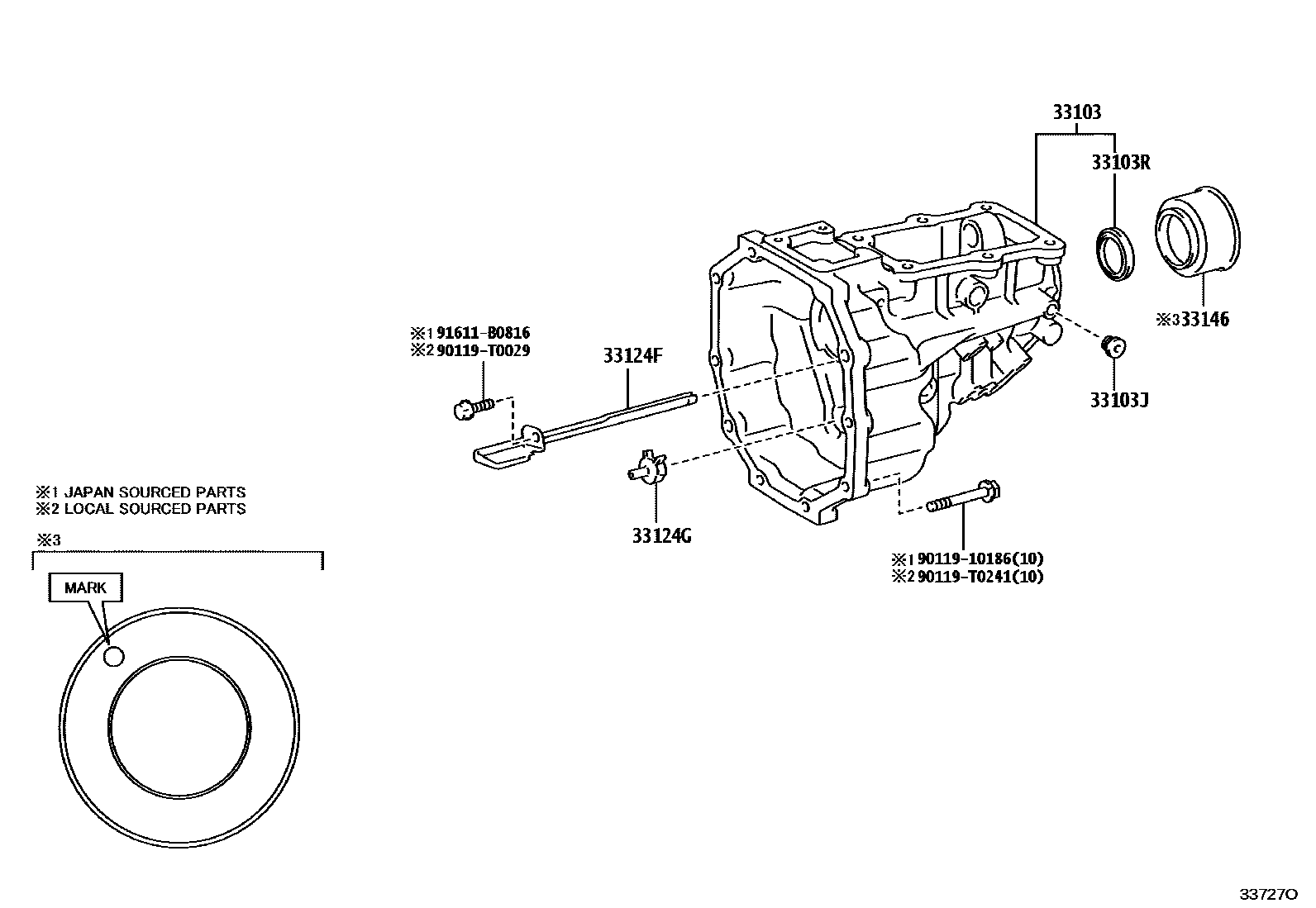 Toyota HILUX Extended shell (MTM) EPC diagram — 33727O